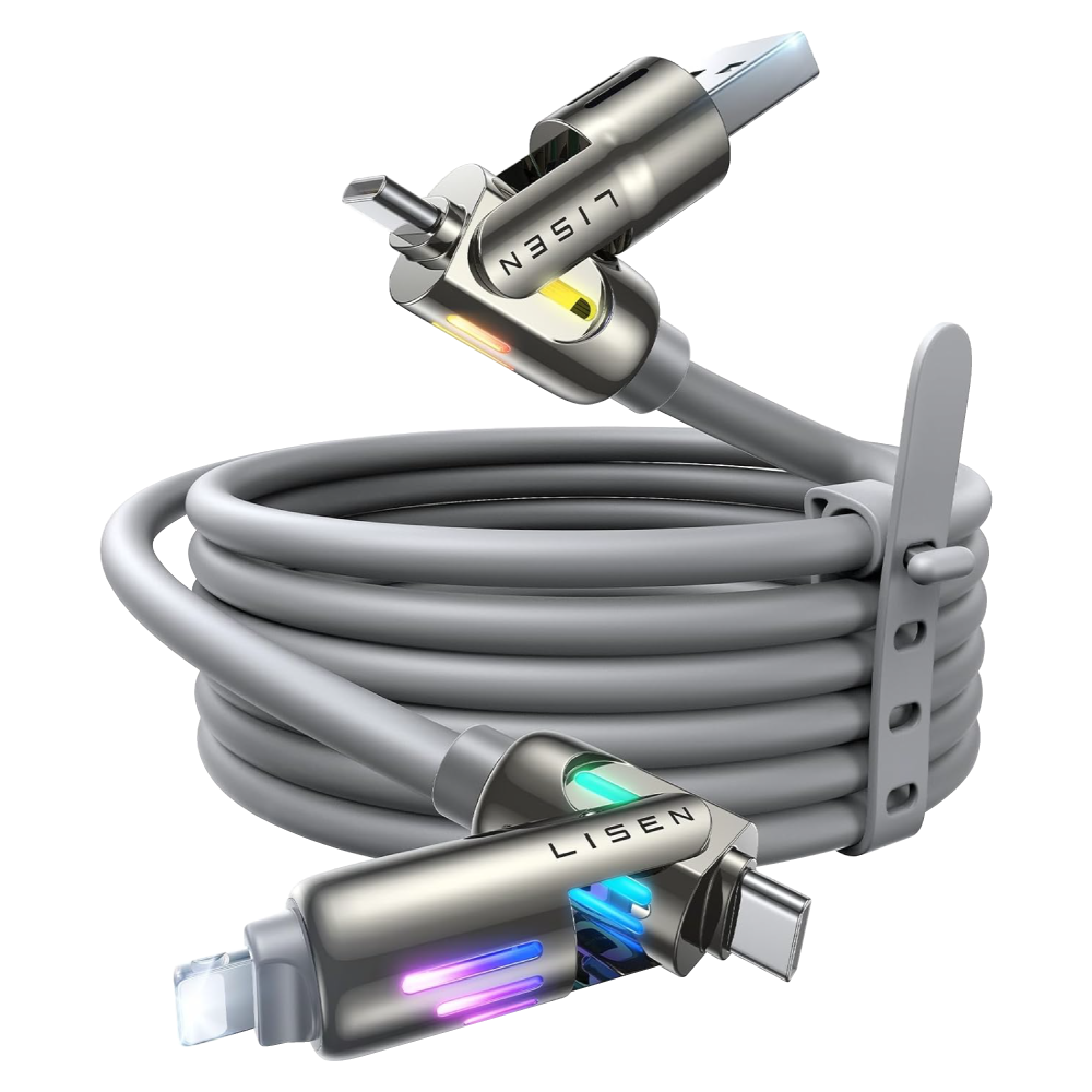 【Lisen】L110 240W四合一快充傳輸線 USB+Type-C to Type-C+Lightning