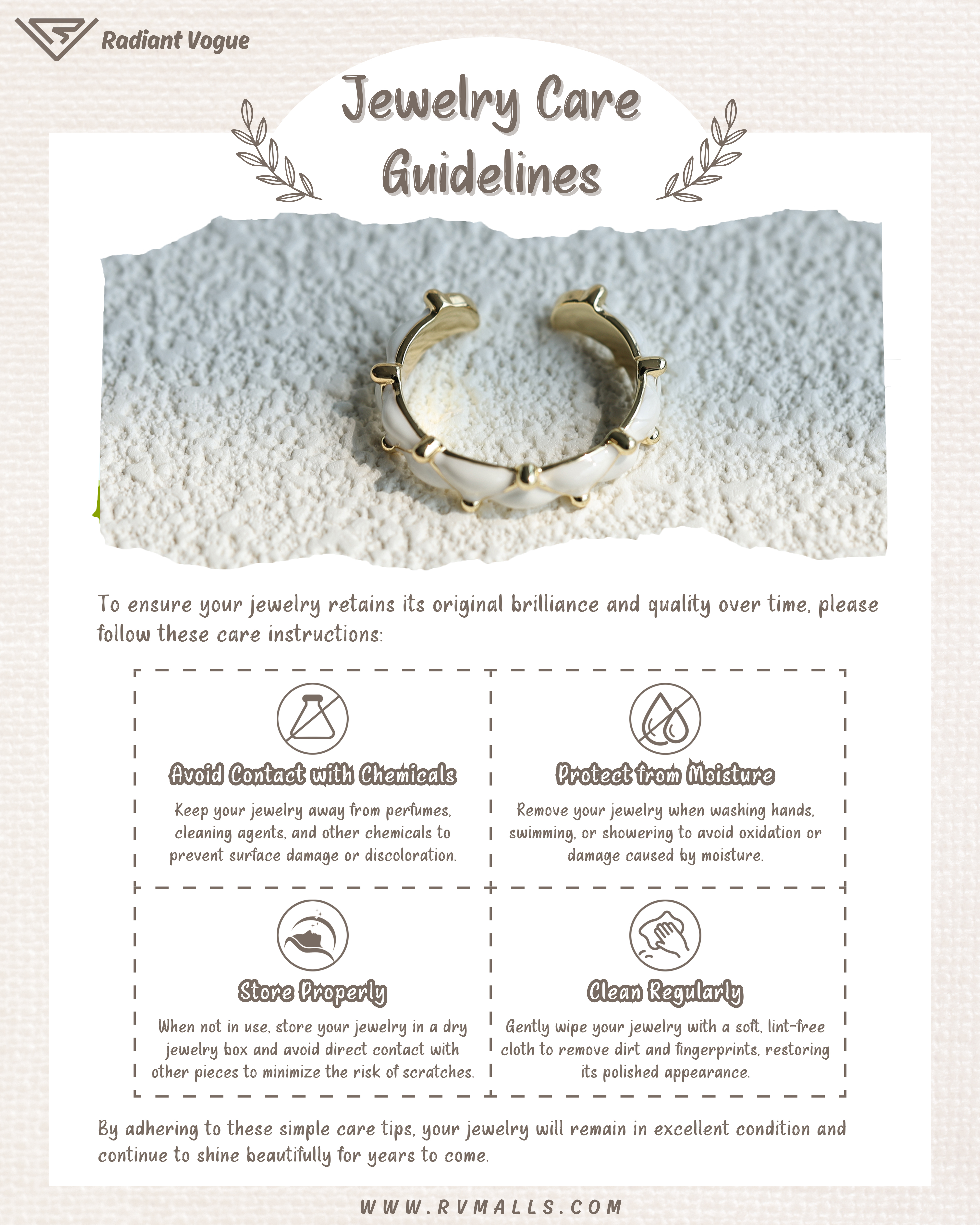 避免化學物質與濕氣, 定期清潔與妥善存放, 延長戒指使用壽命。