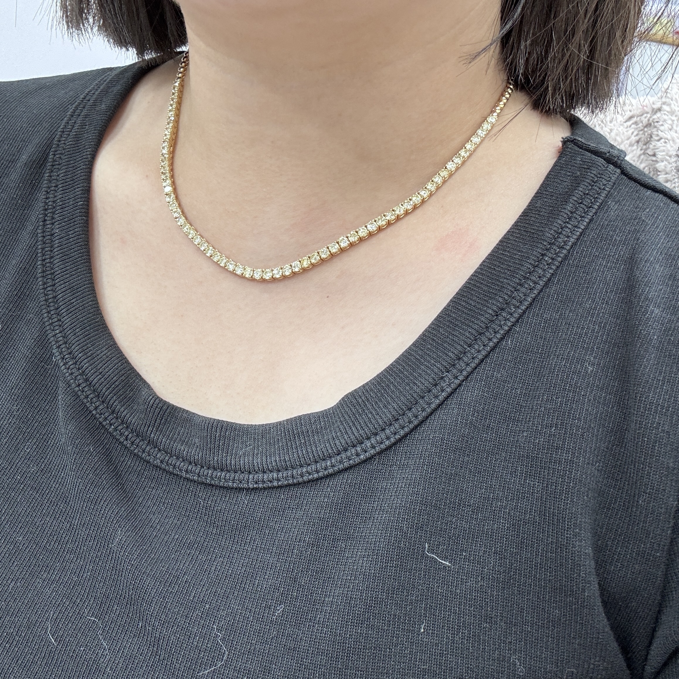 18K Rose Gold 6.83ct Diamond Necklace