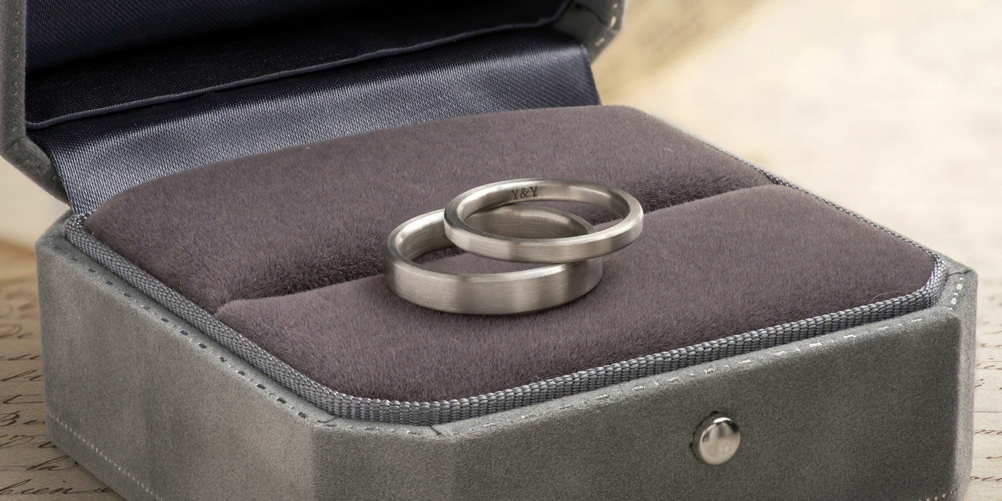 Platinum Wedding Band Set