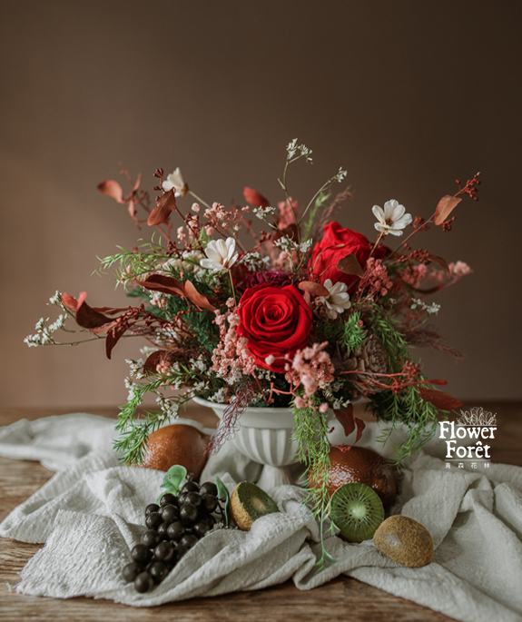 古典酒紅 | 桌花