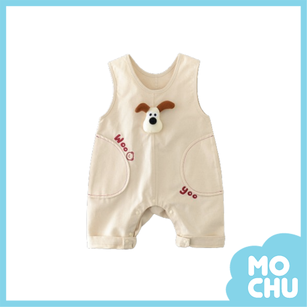狗頭大口袋背心連身褲