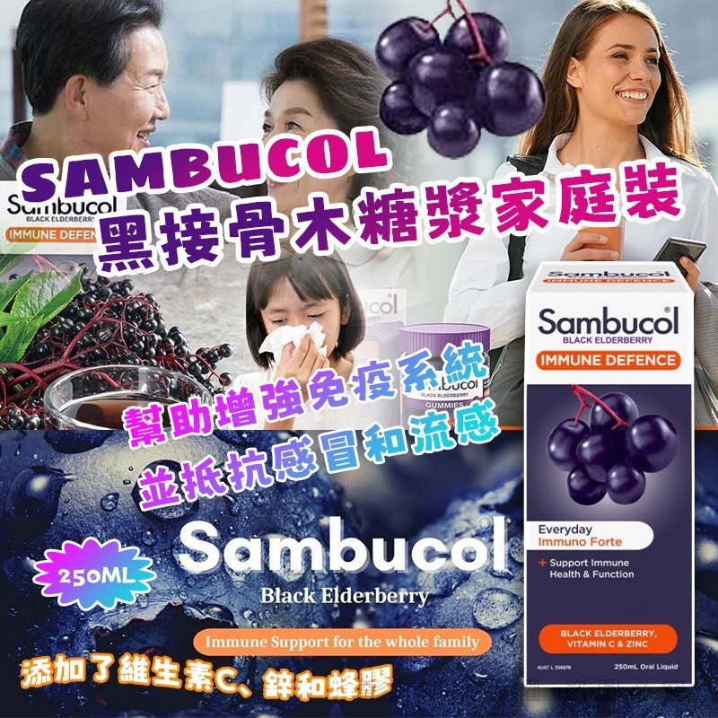 Sambucol 黑接骨木糖漿家庭裝