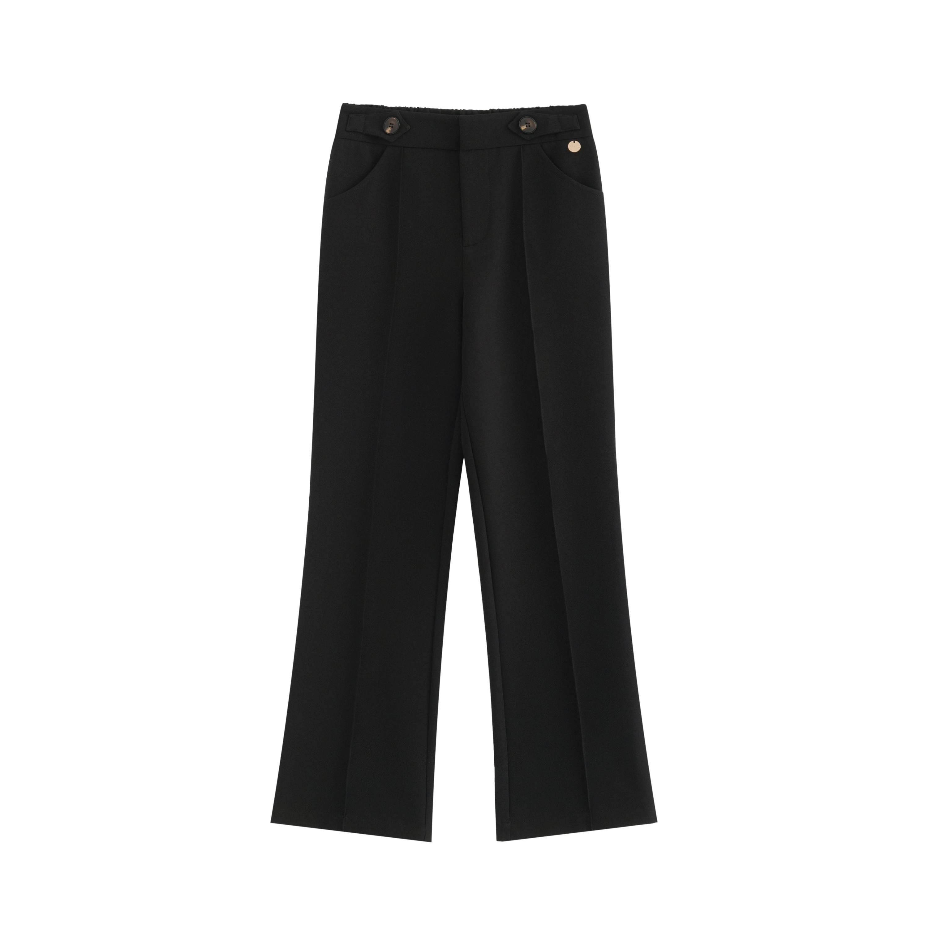 mi-tu 金鈕微喇叭西裝長褲