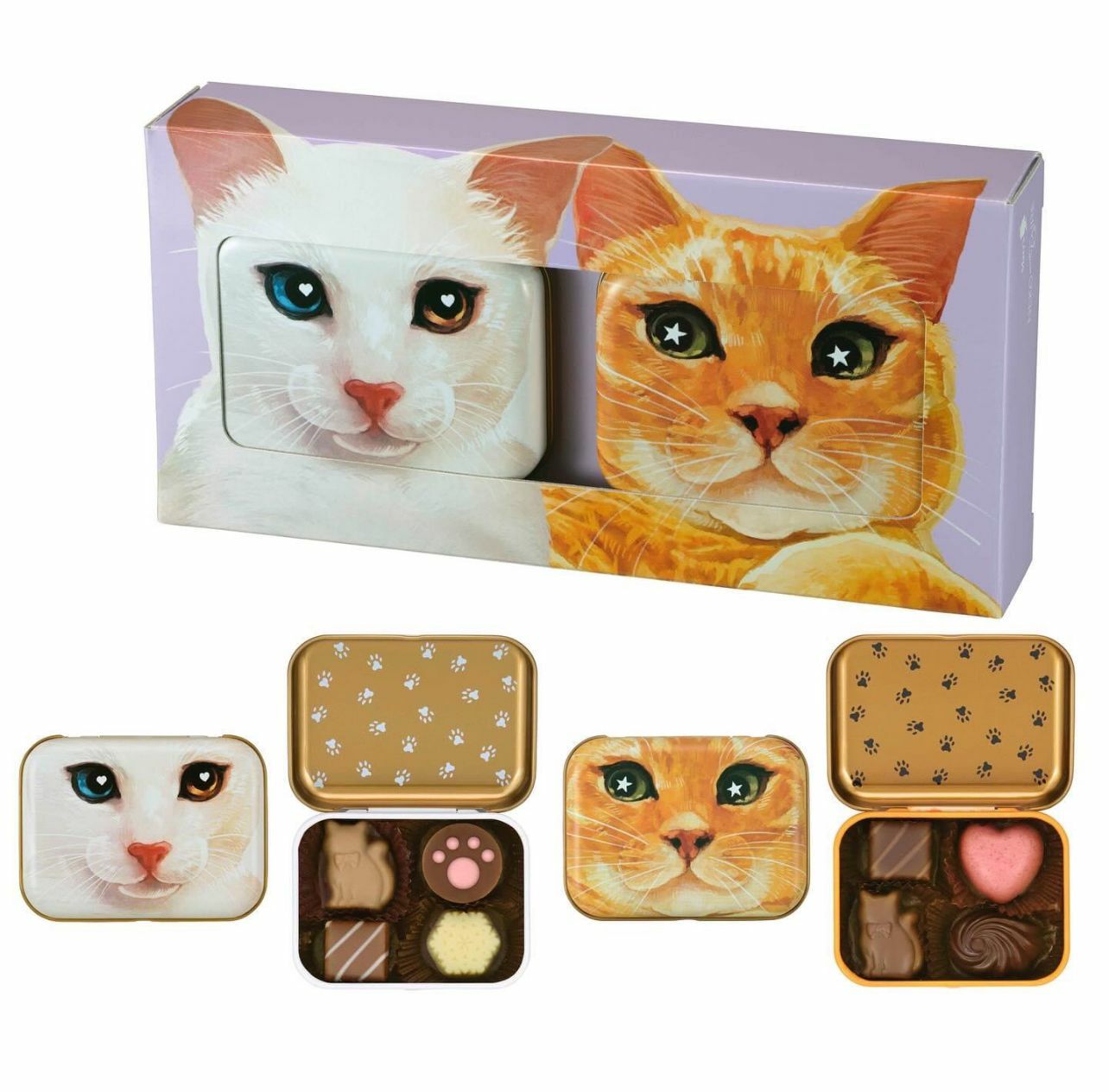 【日本預訂】 E0117108 Neko Myamire情人節限定 貓貓造型朱古力兩小盒裝