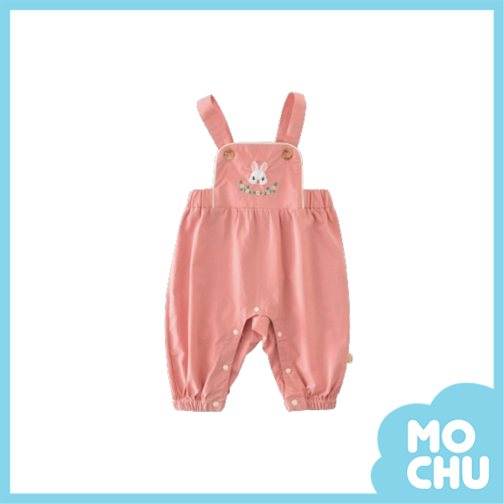 小兔繡花吊帶長褲