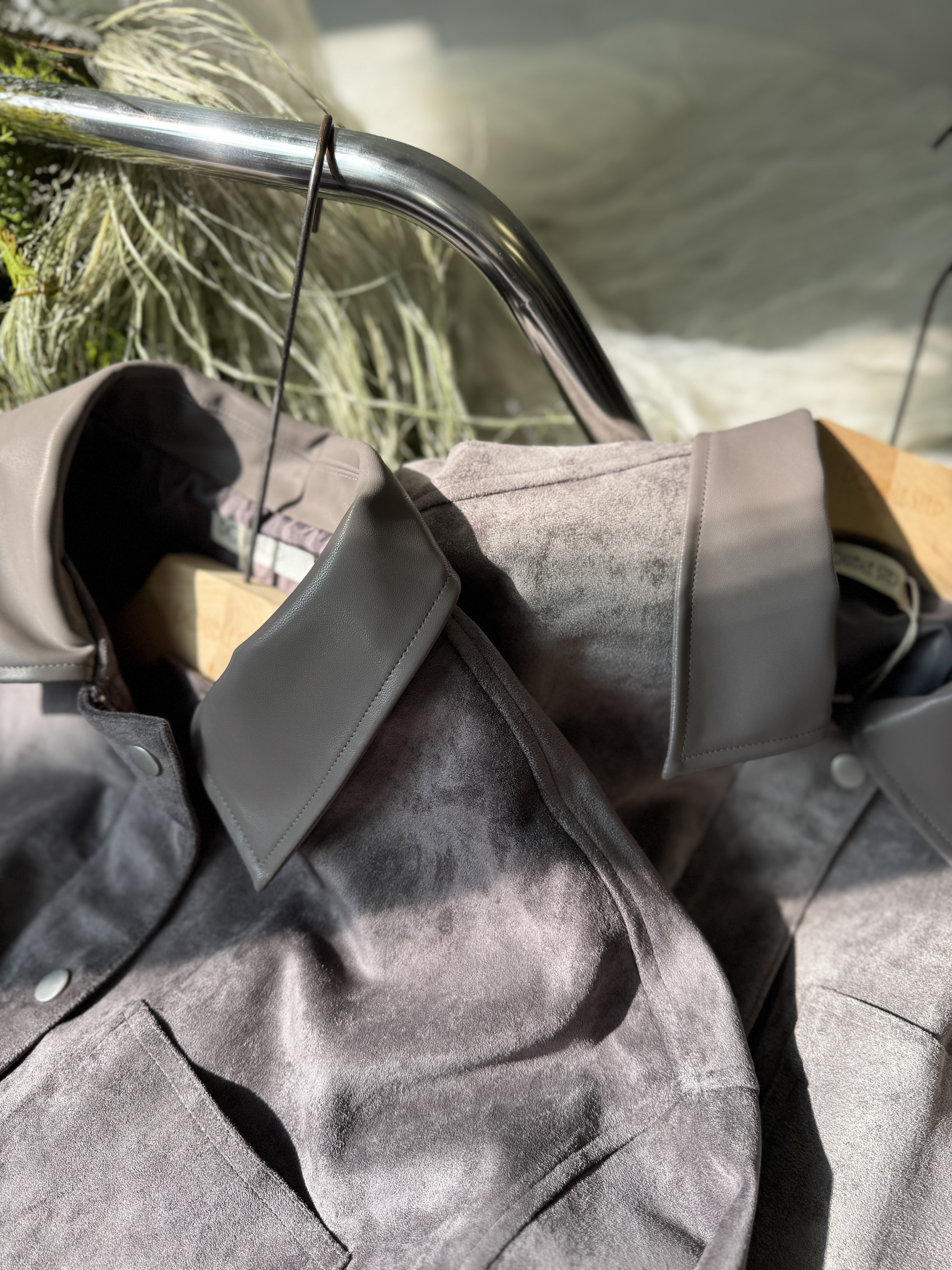 Unsex麂皮絨仿皮領外 - JK51403