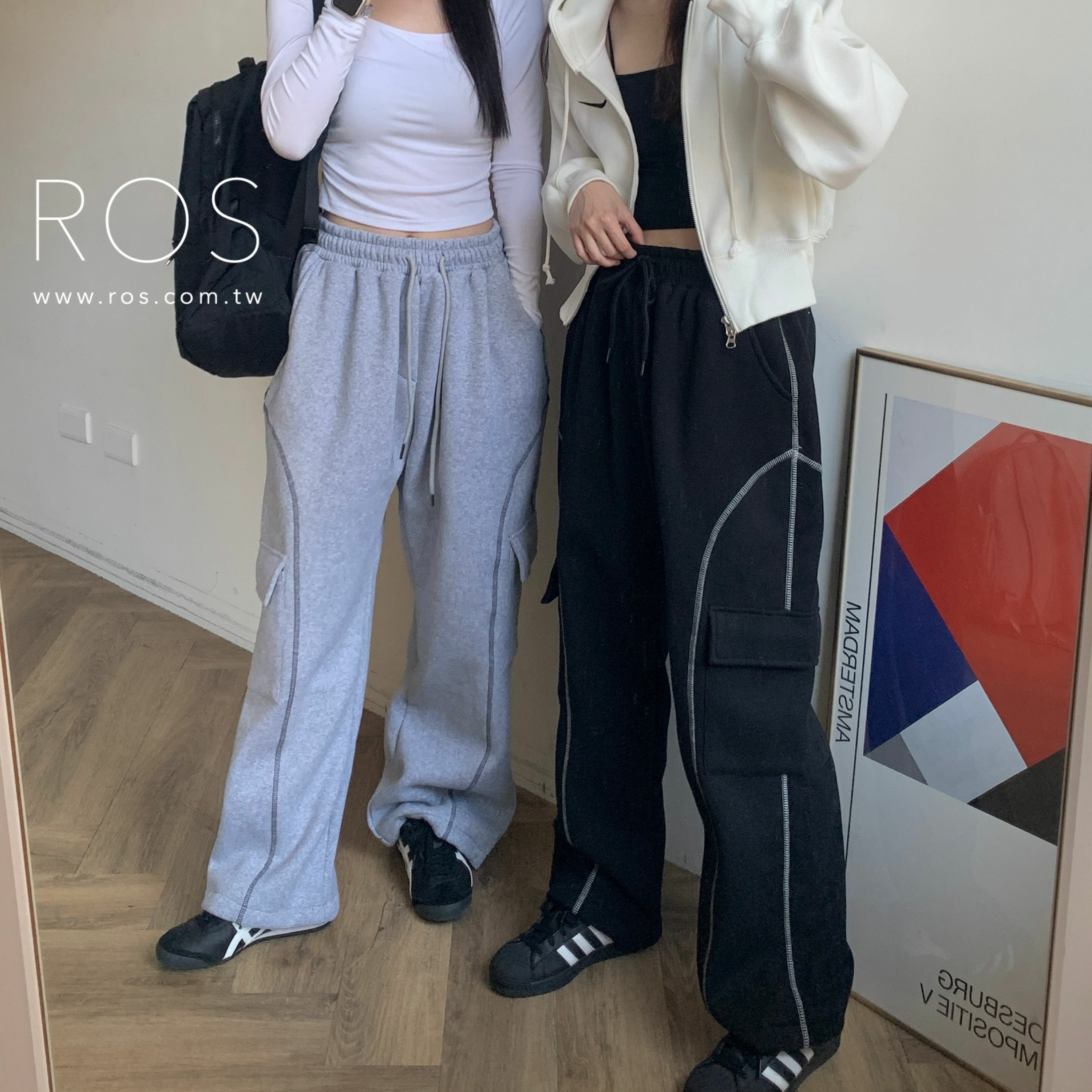 車線工裝棉褲(2colors)