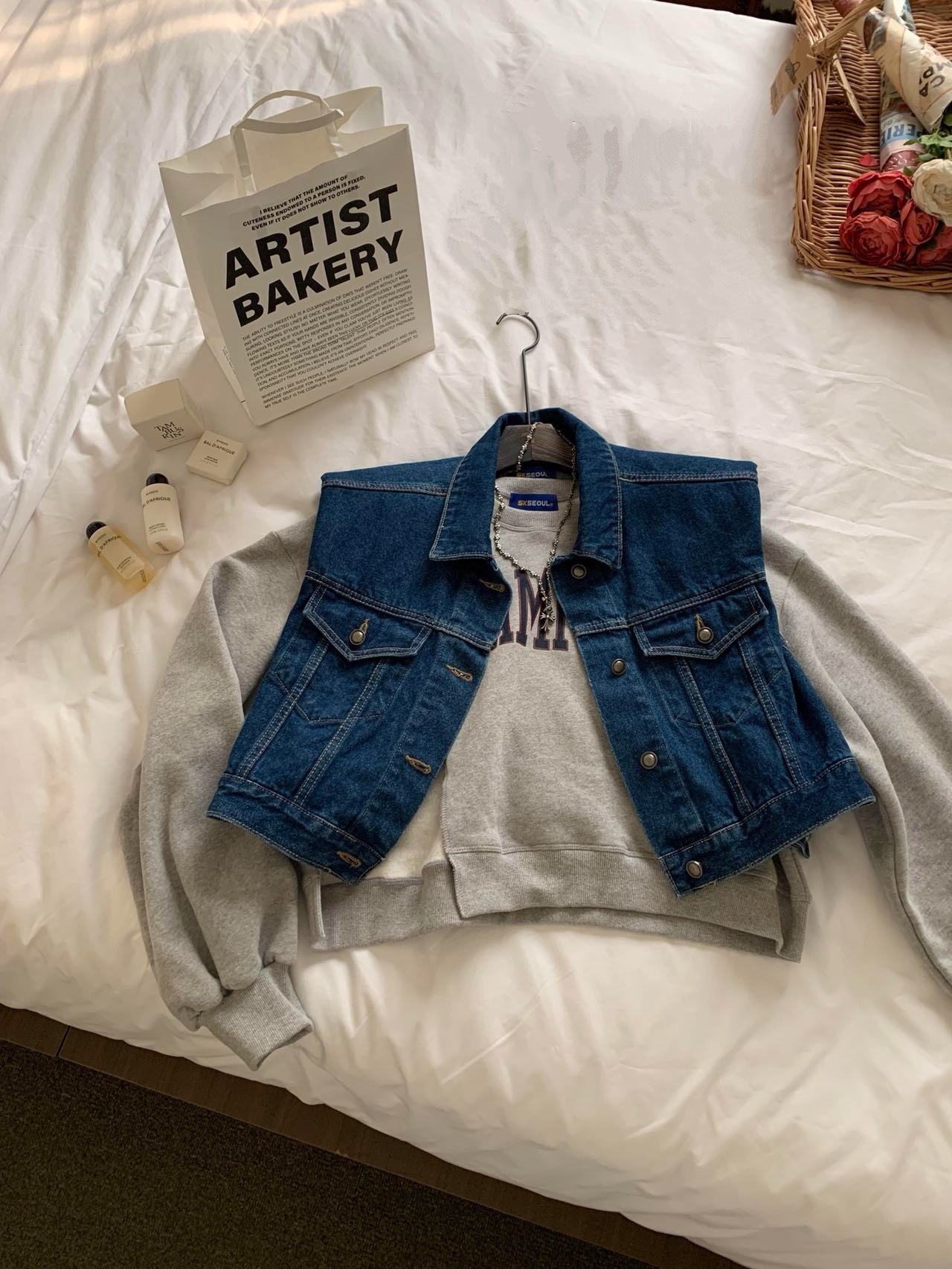 5K SEOUL 韓國新品 短版硬挺牛仔馬夾外套