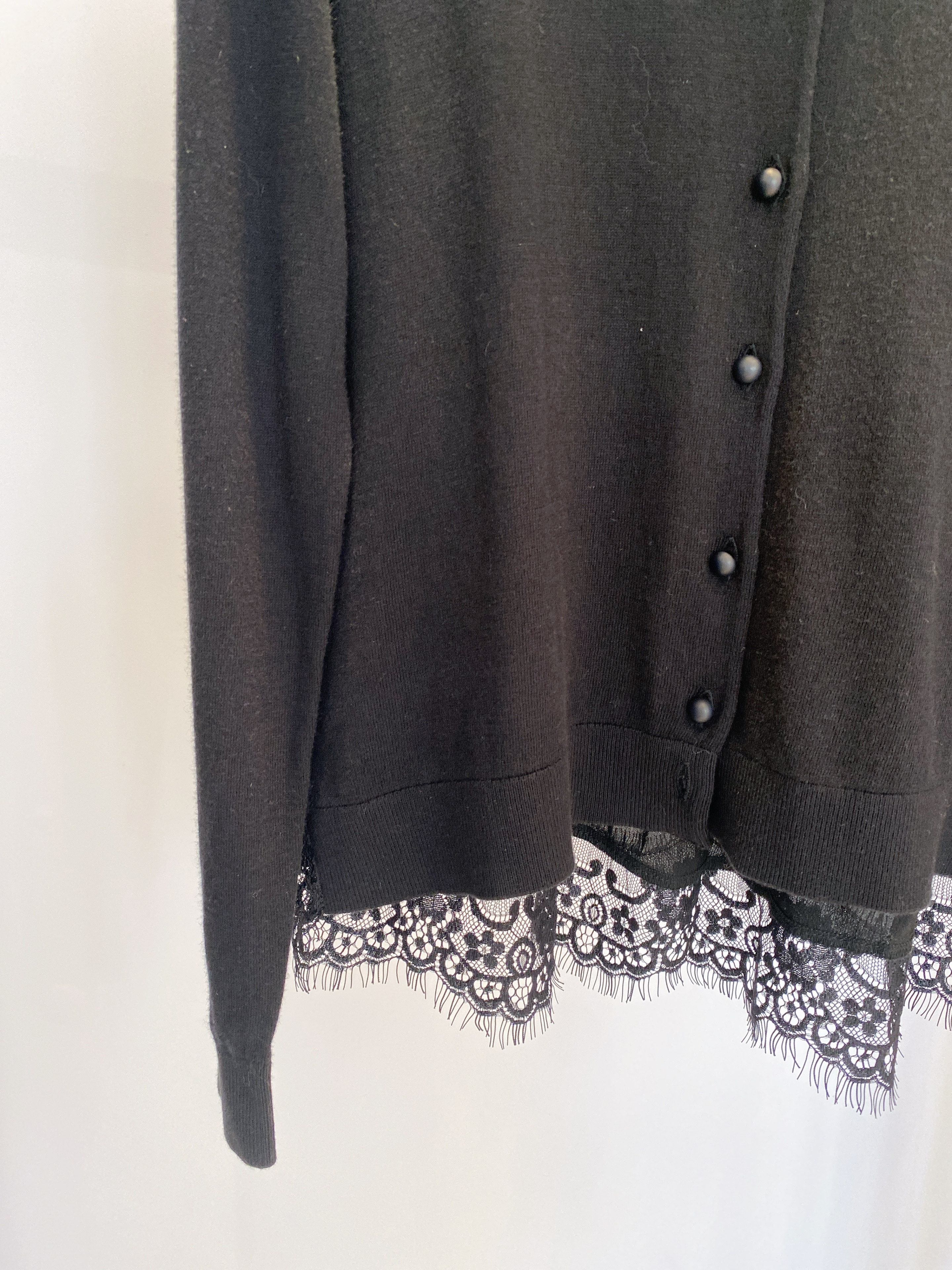 後擺lace針織外套