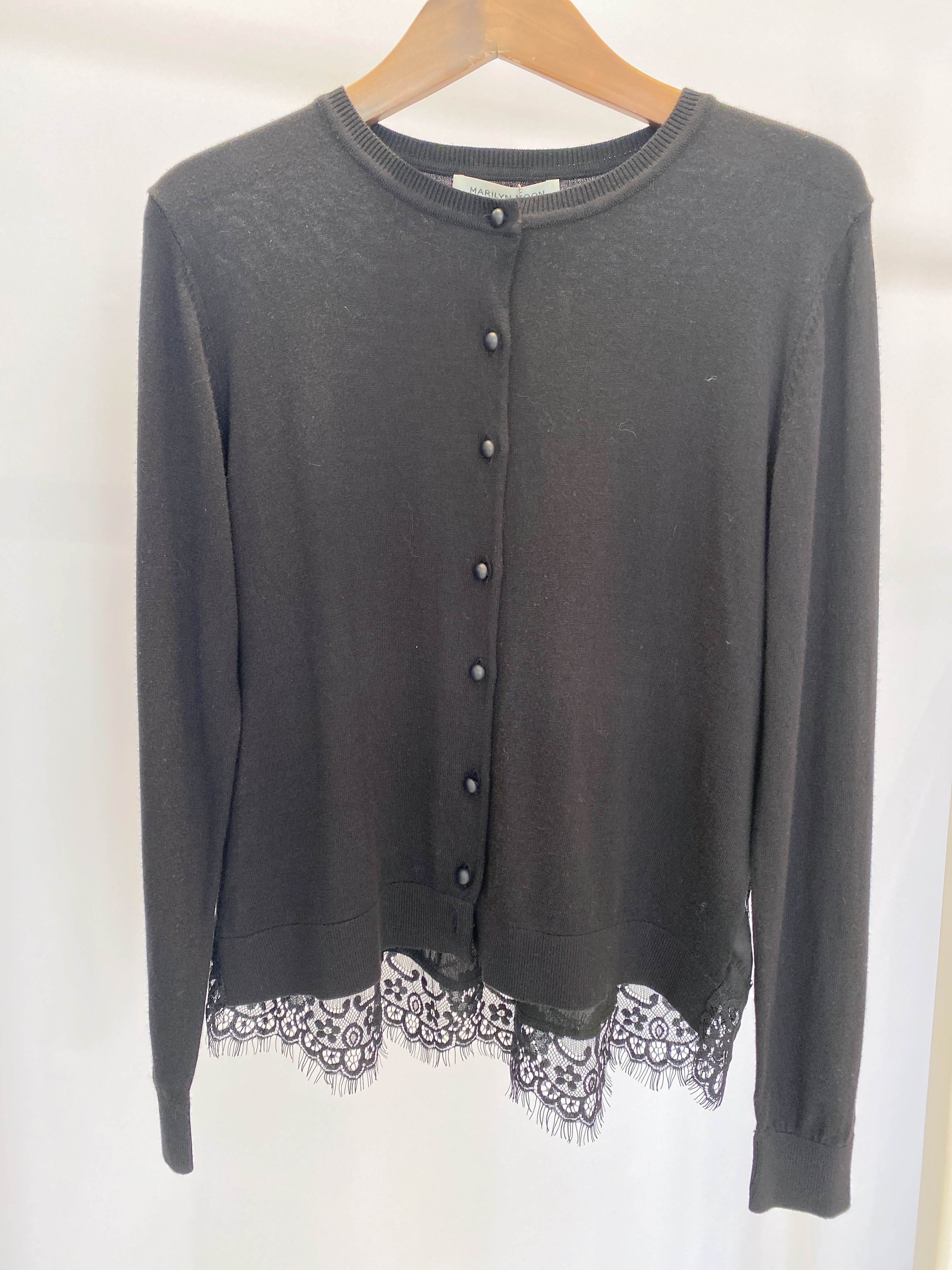 後擺lace針織外套