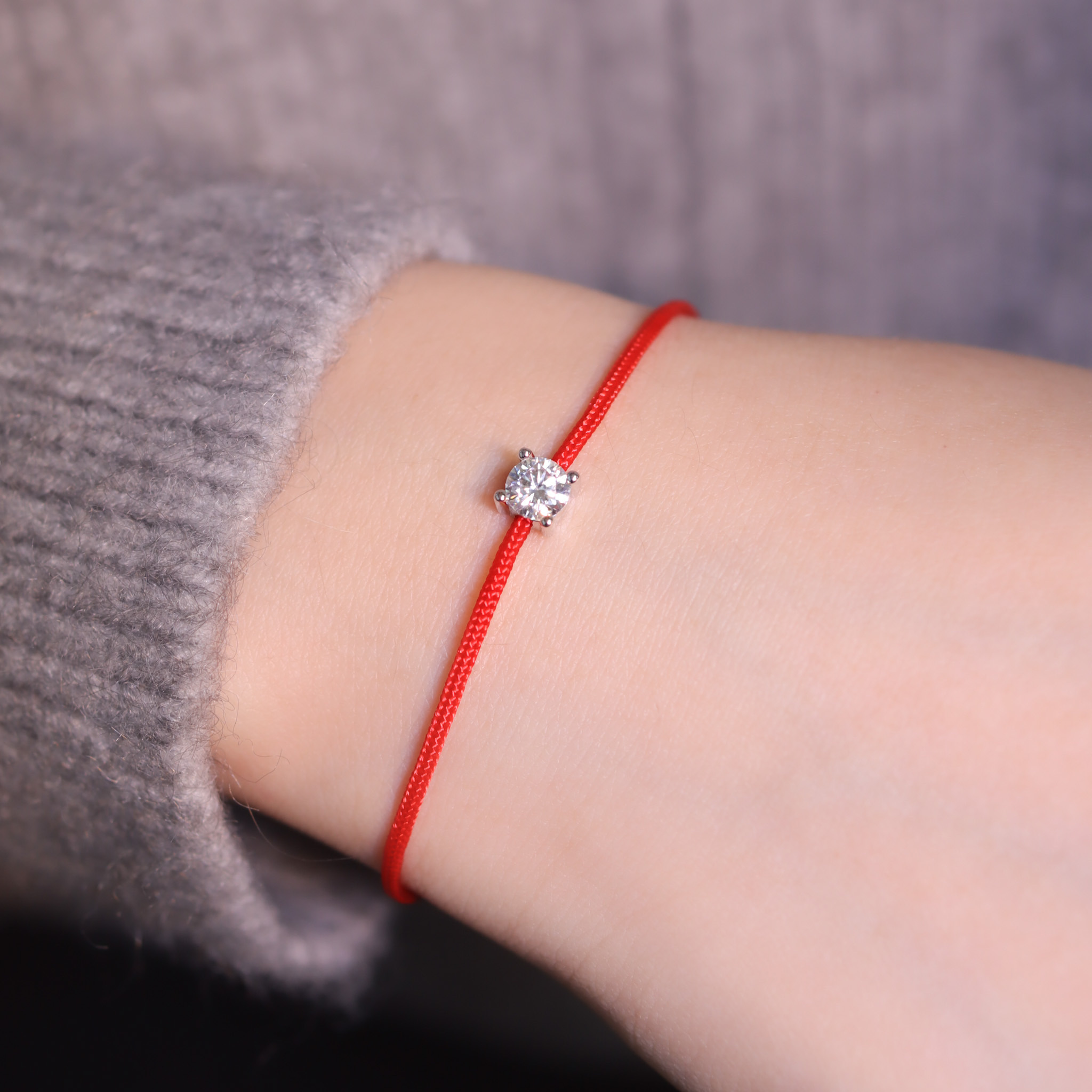 | 925純銀・ 白金 ・莫桑石 | 方糖鑽光手繩 | BR1255 |