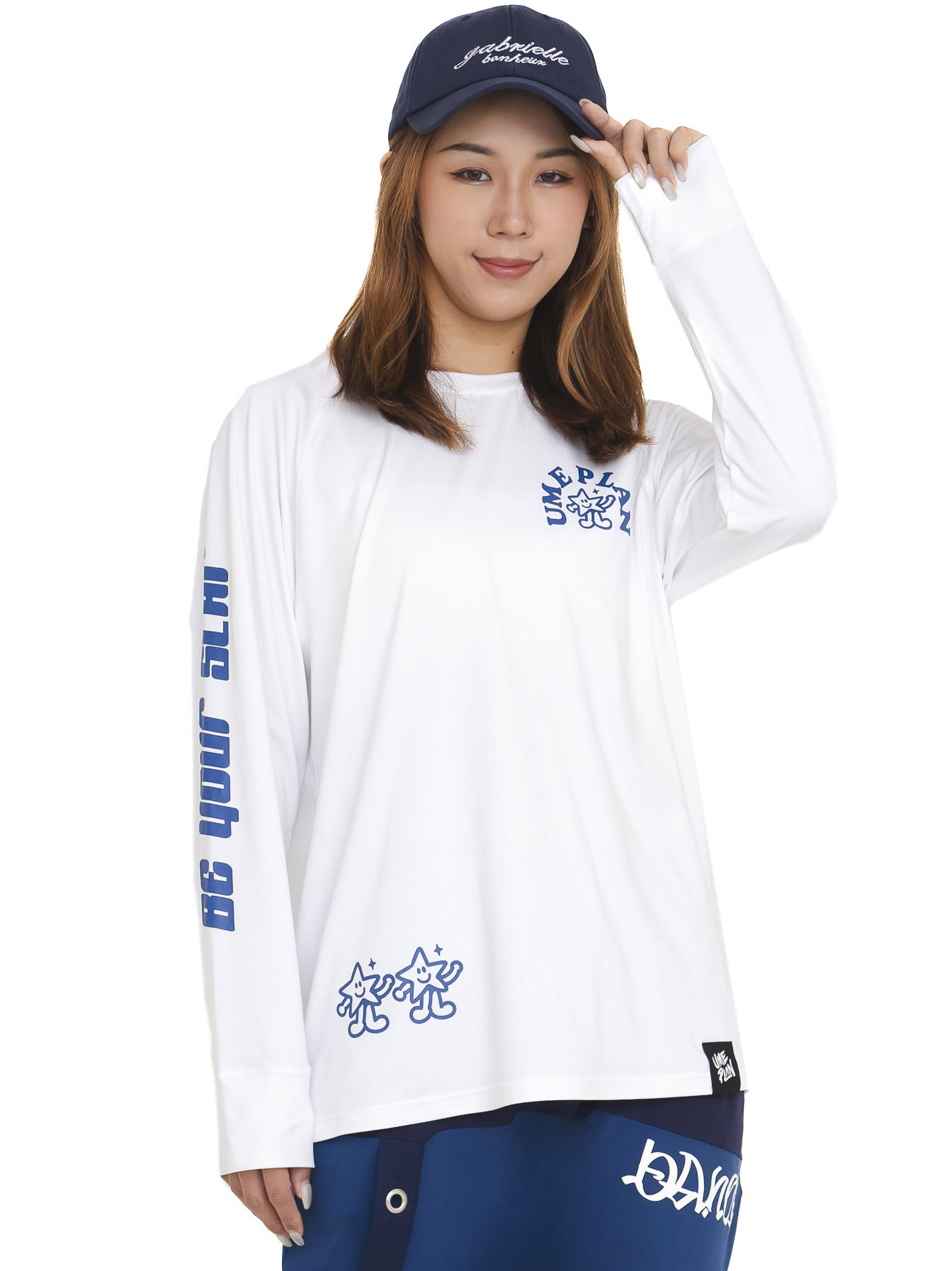 拉克蘭長袖圓領T 白 S0029W