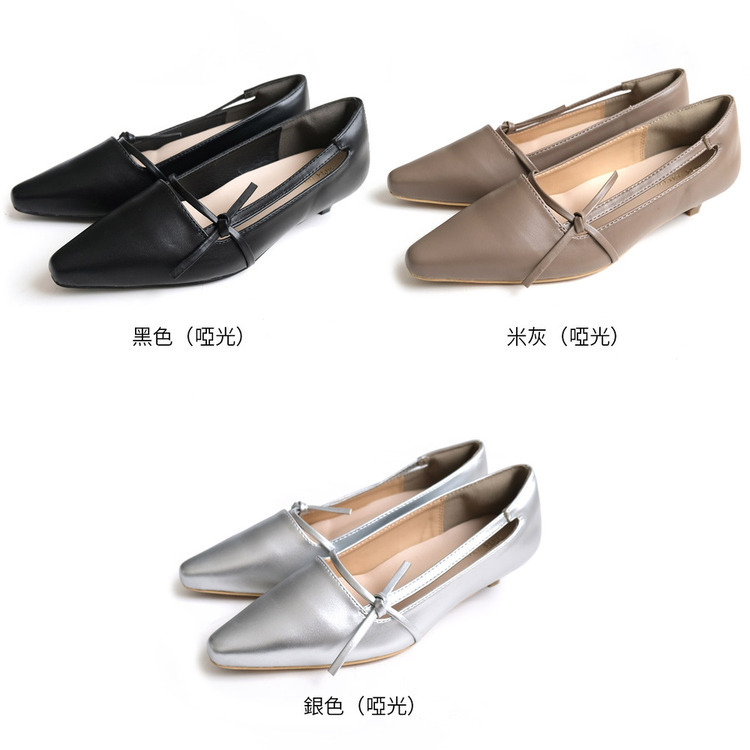 優雅成熟 側邊繫帶低跟高跟鞋【CX3024】