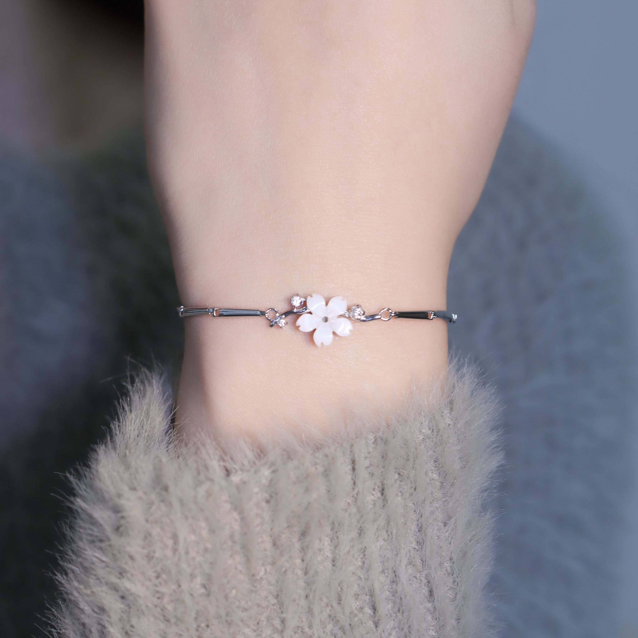 | 925純銀丨小茉莉軟手鐲  | BR1248 |