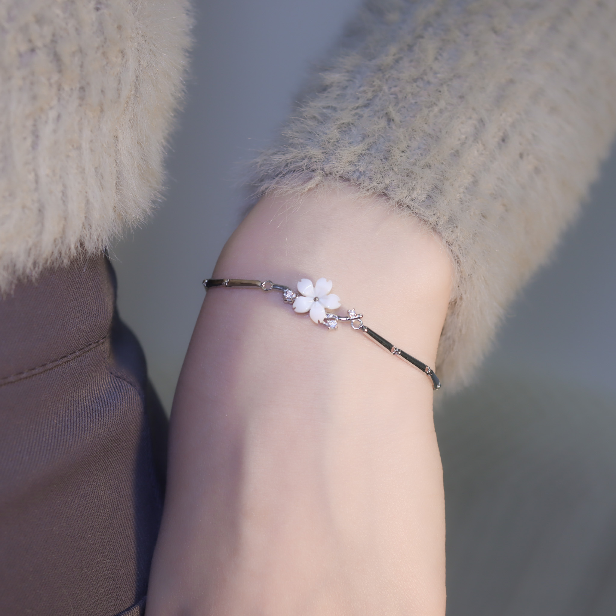 | 925純銀丨小茉莉軟手鐲  | BR1248 |