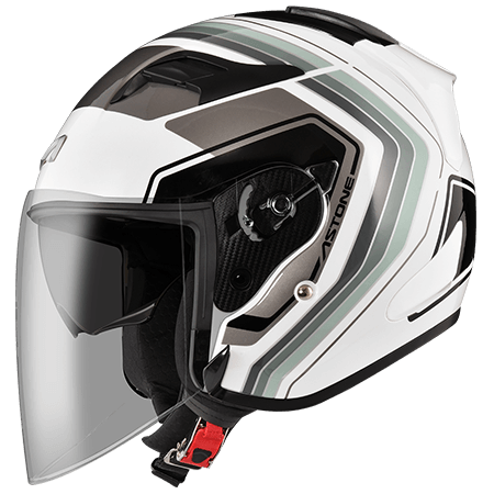 ASTONE DJS 白 BM13 灰 彩繪 內墨片 3/4罩式帽款