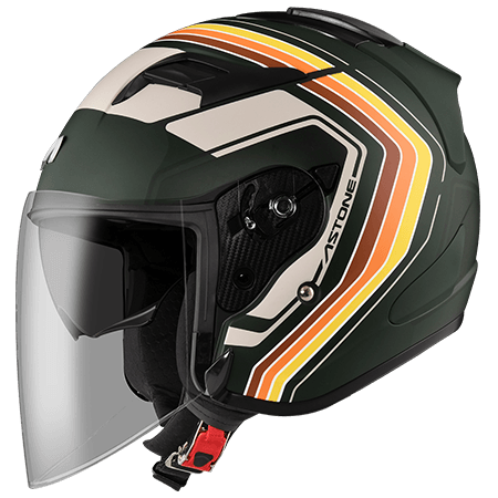 ASTONE DJS 平石墨綠 BM13 卡其 彩繪 內墨片 3/4罩式帽款