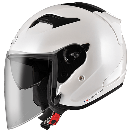 ASTONE DJS 珍珠白 素色 內墨片 3/4罩式帽款