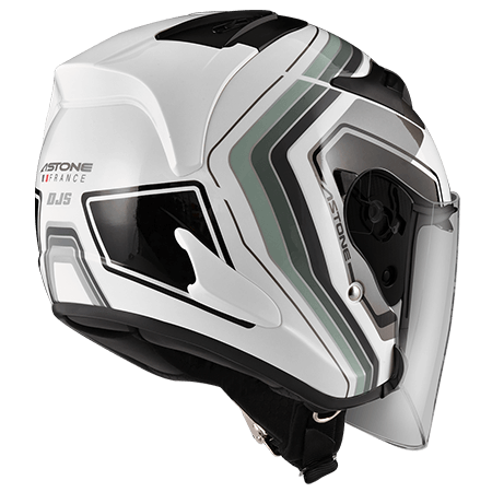 ASTONE DJS 白 BM13 灰 彩繪 內墨片 3/4罩式帽款