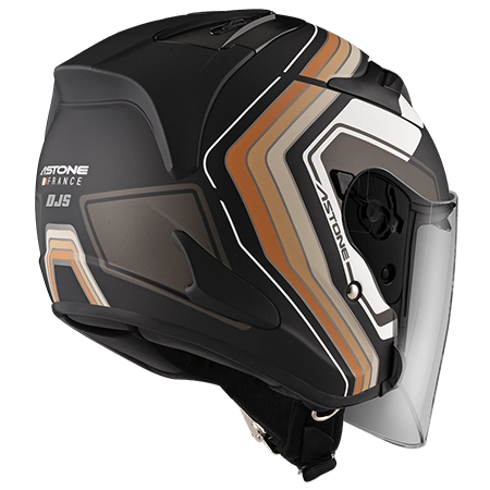 ASTONE DJS 平黑 BM13 黃 彩繪 內墨片 3/4罩式帽款