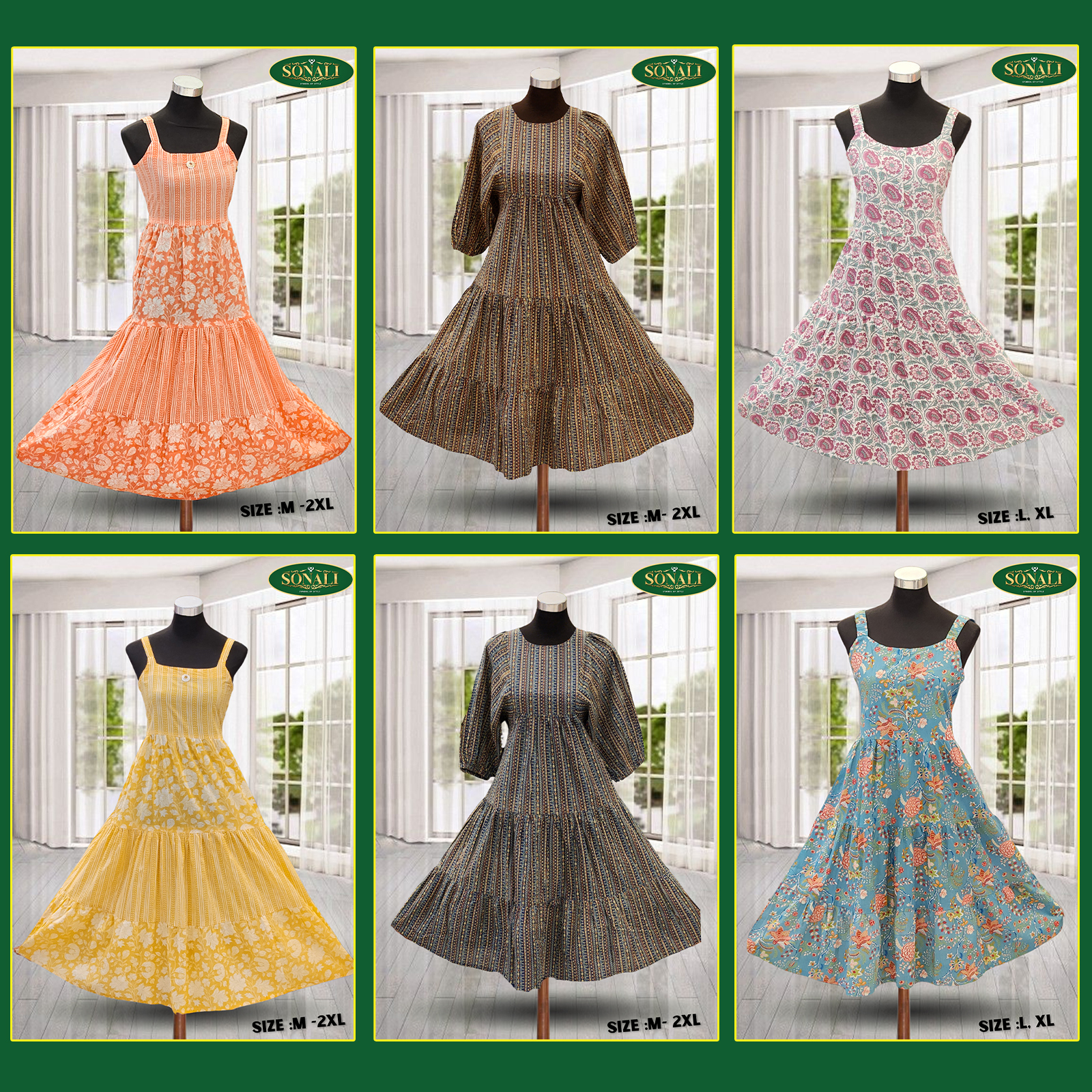 Sonali Premier Quality Women's Floral Print Maxi Dresses