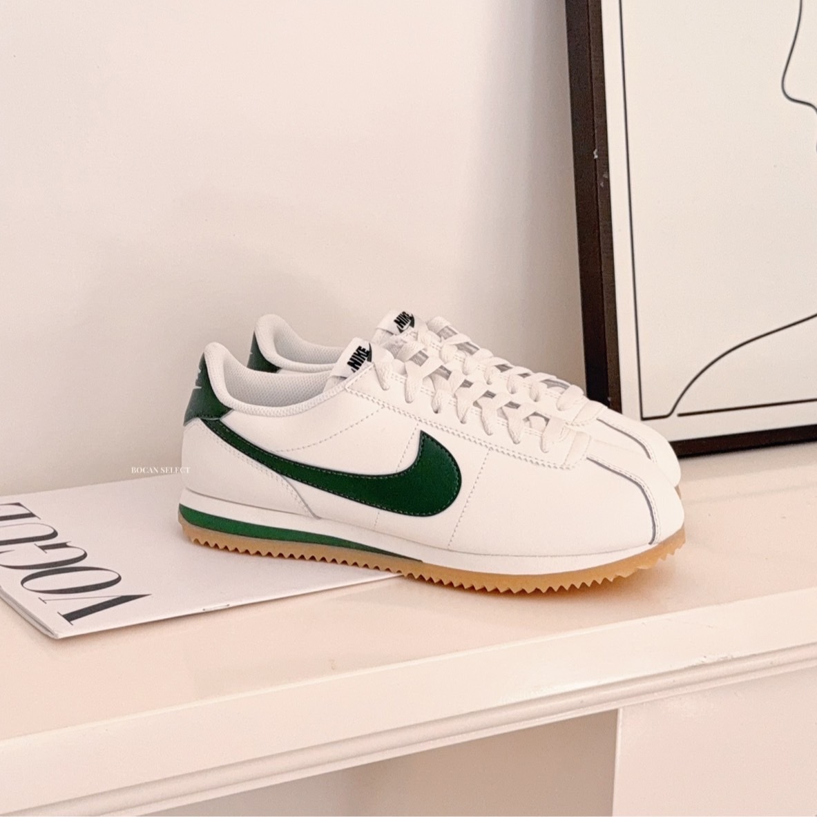 Nike CORTEZ 米白綠勾 阿甘鞋（DN1791-110）