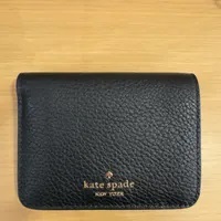 [S] KATE SPADE KH788 LENA SMALL SLIMBIFOLD WALLET PEBBLED LEATHER,BLACK, 196021504495 (SKS1602)