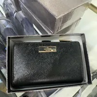 [S] KATE SPADE KK043 KENZIE BXD MEDIUM COMP WALLET PATENT SAFFIANO,BLACK, 196021552670 (SKS1604)