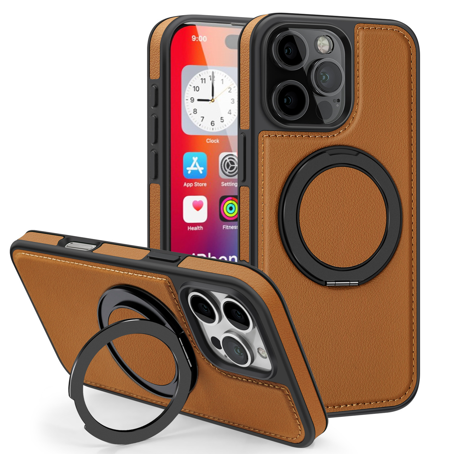 XPRO - Mag Stand Leather - iPhone 16 Pro Max Case 防撞磁吸旋轉支架皮紋手機保護殼