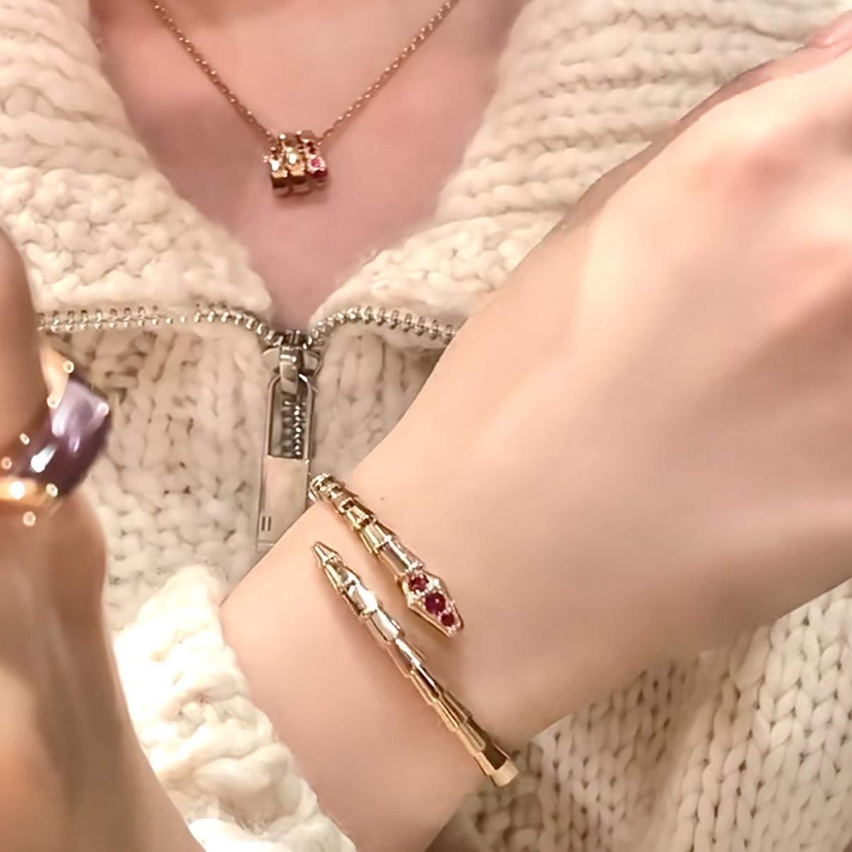 18k”serpenti viper2025蛇年限定/紅寶石靈蛇高奢定製手鐲