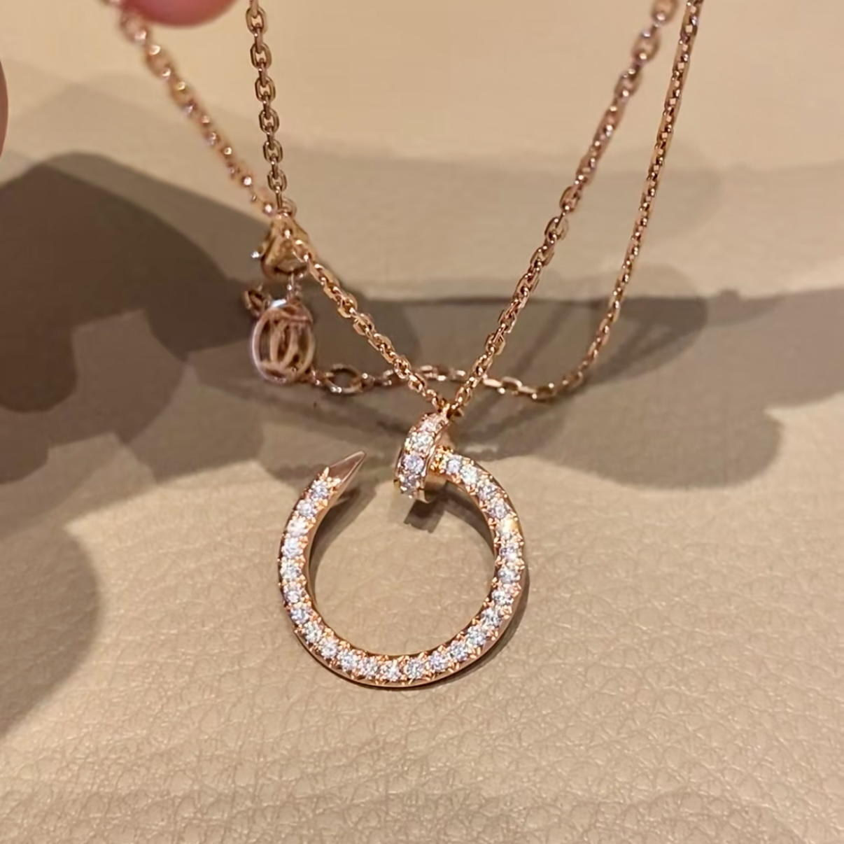 18k ct滿鑽雙面釘子”重磅高奢定製項鍊