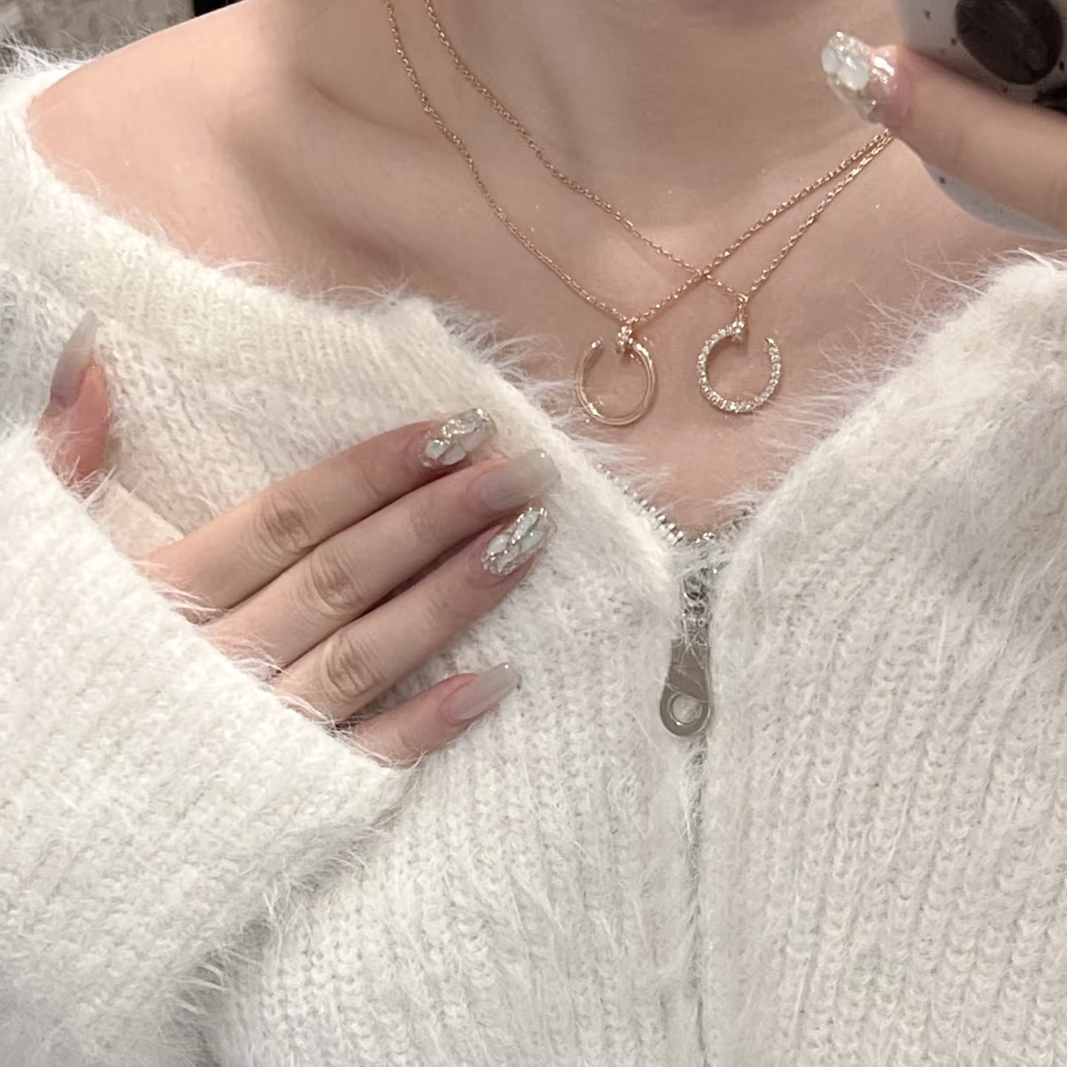 18k ct滿鑽雙面釘子”重磅高奢定製項鍊