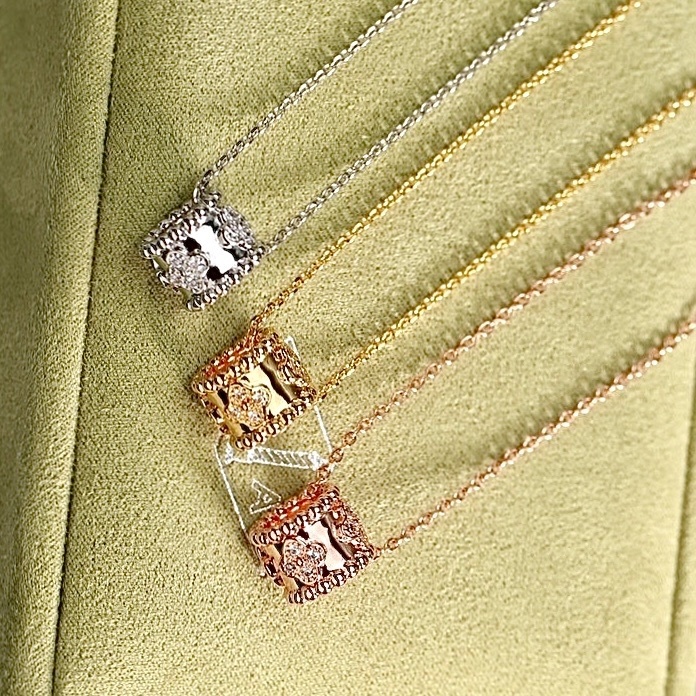 18k va”四葉草滿鑽萬花筒高奢定製項鍊