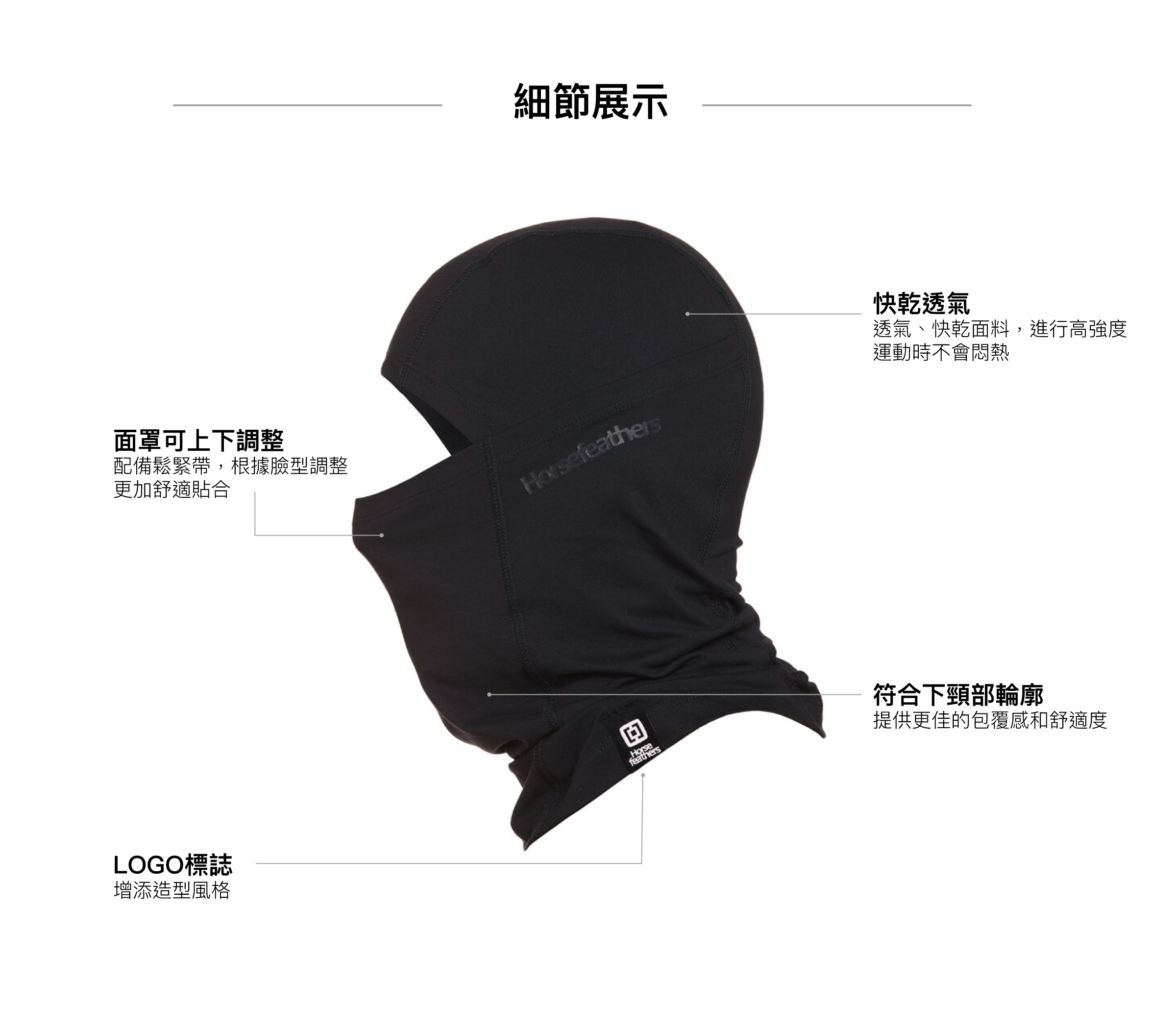 TUNDRA-UNDER-HELMET-FACE-MASK-男款滑雪面罩-細節展示