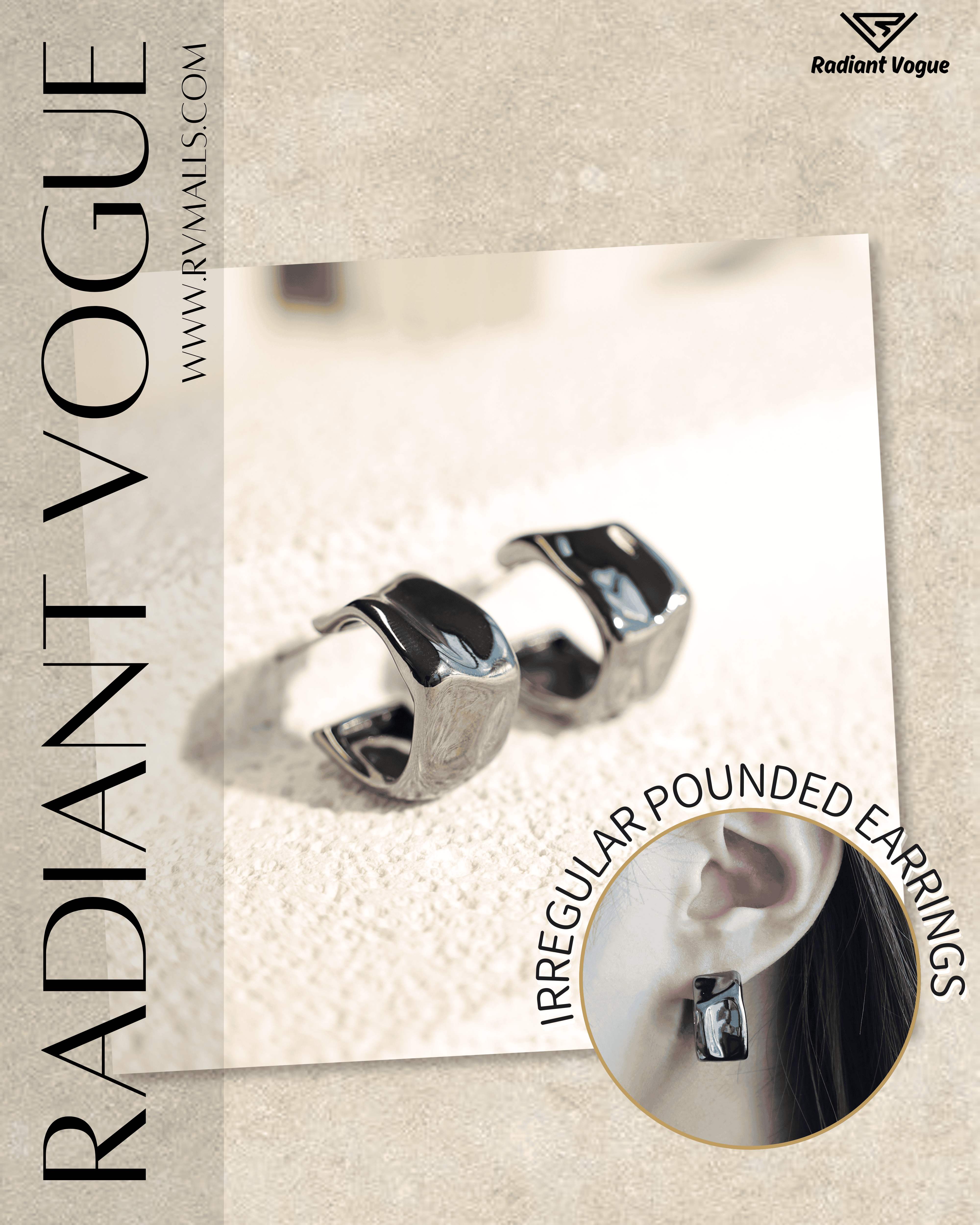 時尚槍黑色耳環展示, 適合日常佩戴與正式場合的輕盈設計耳環。