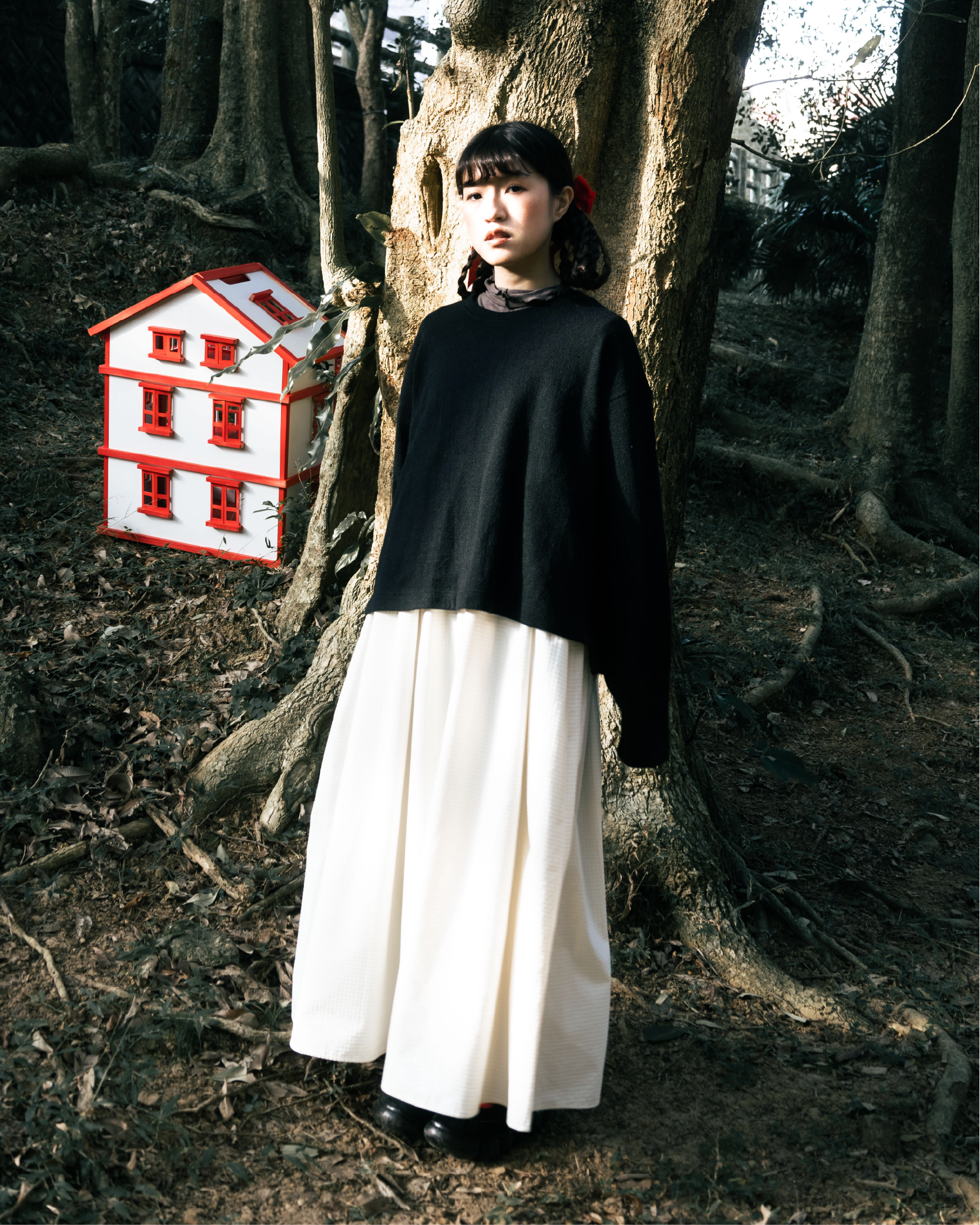 【 Kiki.co made 】shadow plaid shirt - black