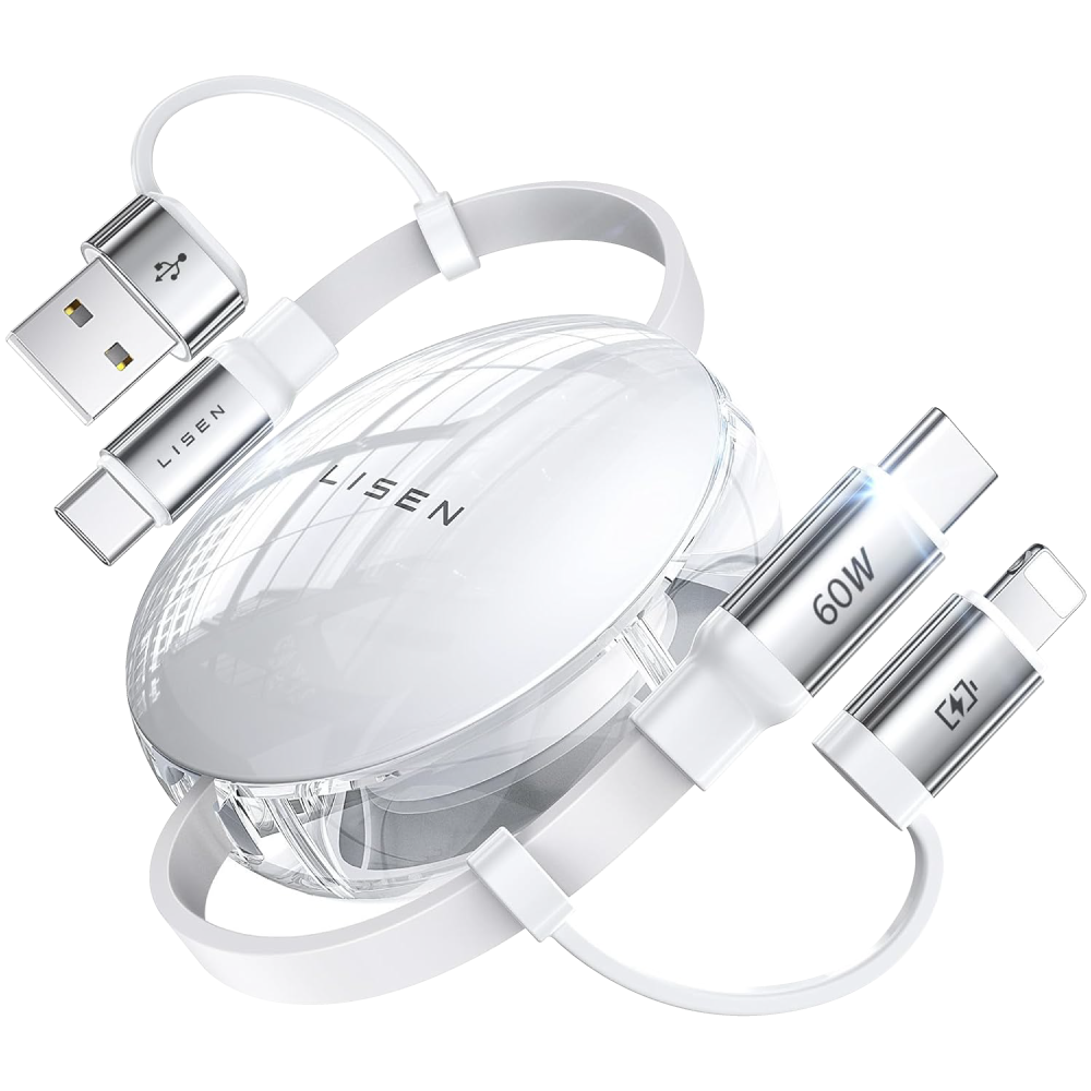 【Lisen】60W 伸縮線USB+Type-C to Type-C+Lightning