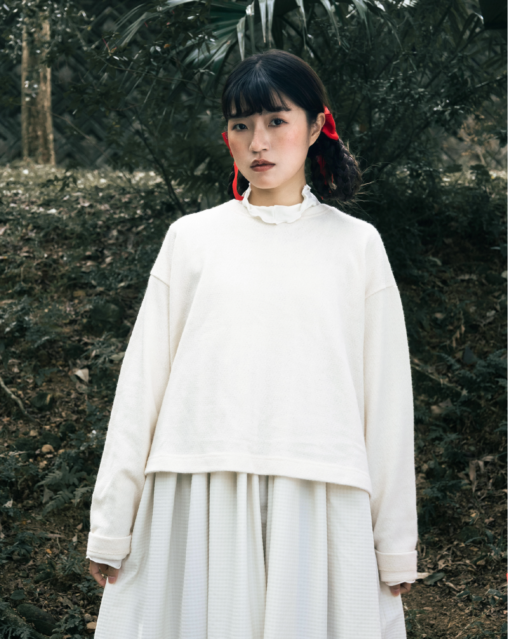 【 Kiki.co made 】crewneck wool sweater - ivory