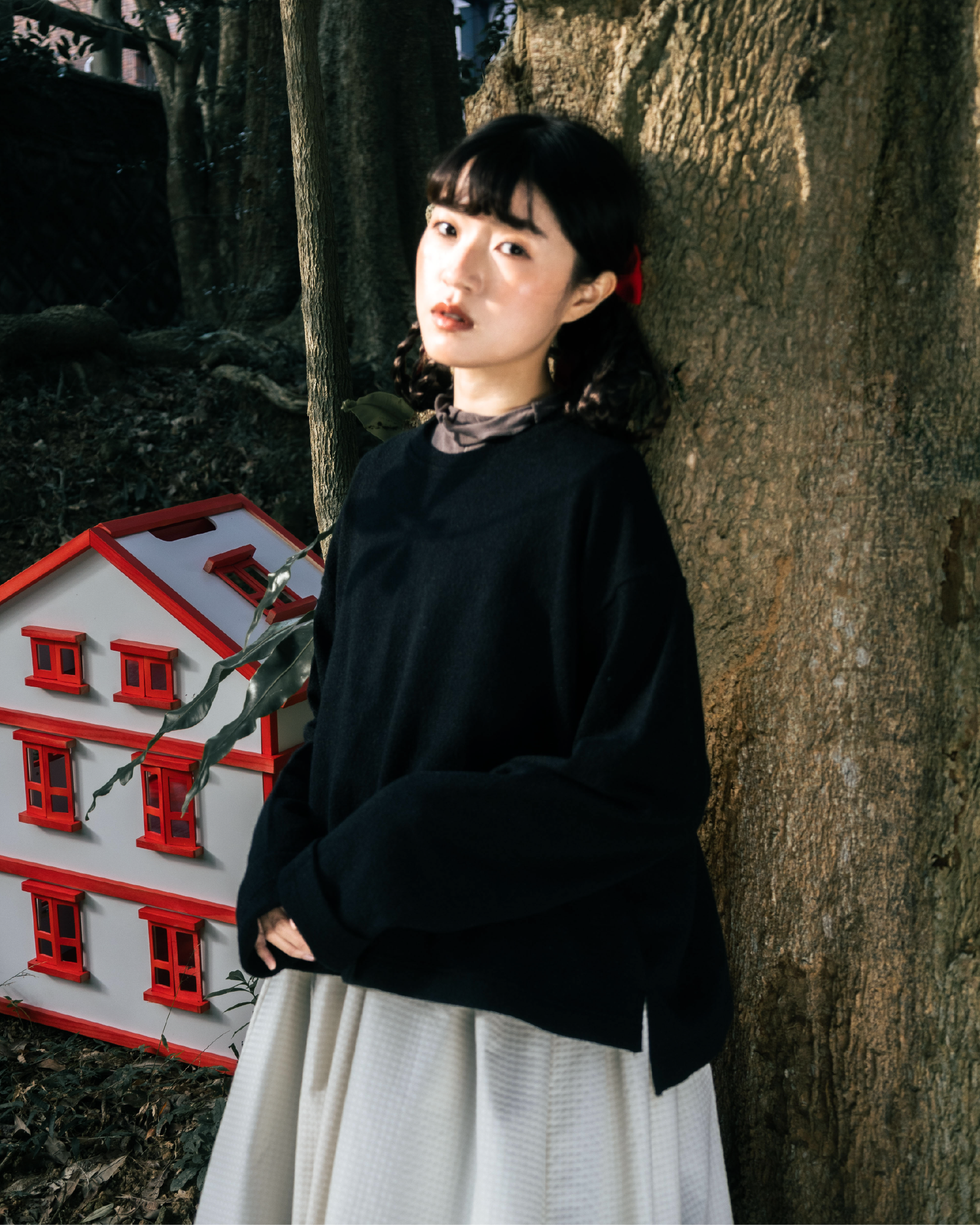 【 Kiki.co made 】crewneck wool sweater - black