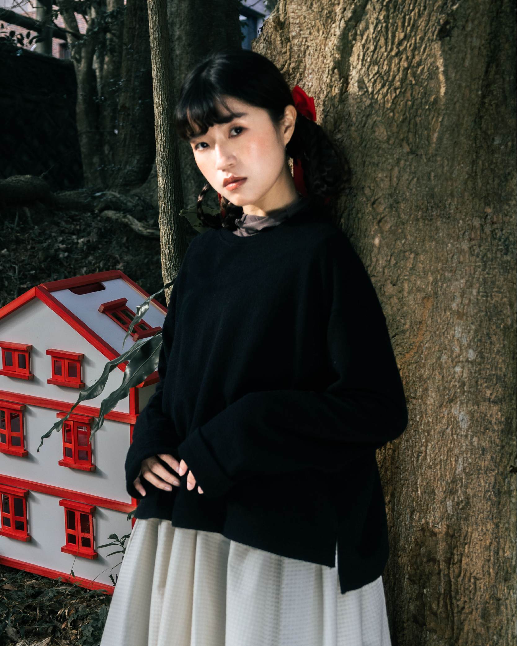 【 Kiki.co made 】crewneck wool sweater - black