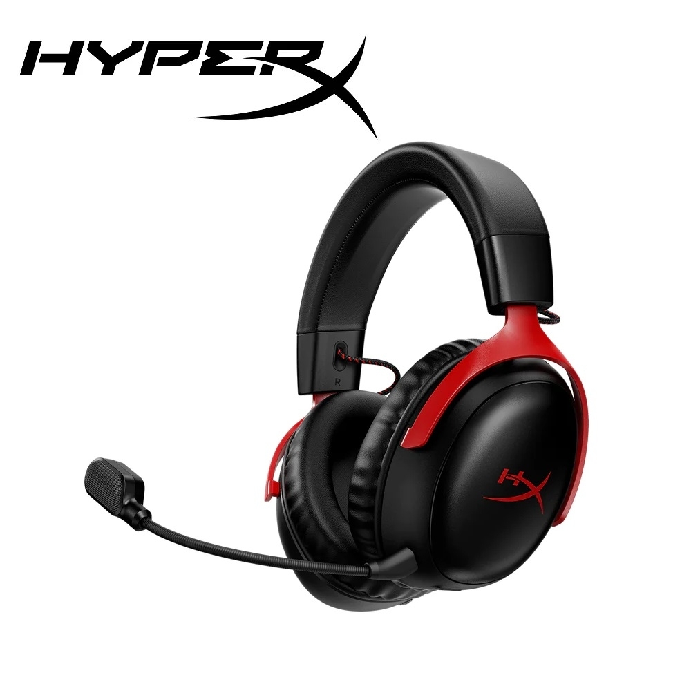 HyperX Cloud III Wireless颶風3 無線電競耳機-紅 (77Z46AA)