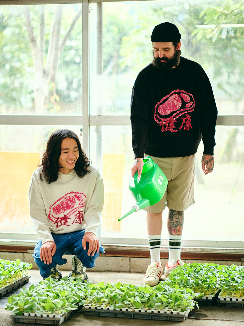 [SAU and Healthy] Steak Jacquard Knit Top- Black