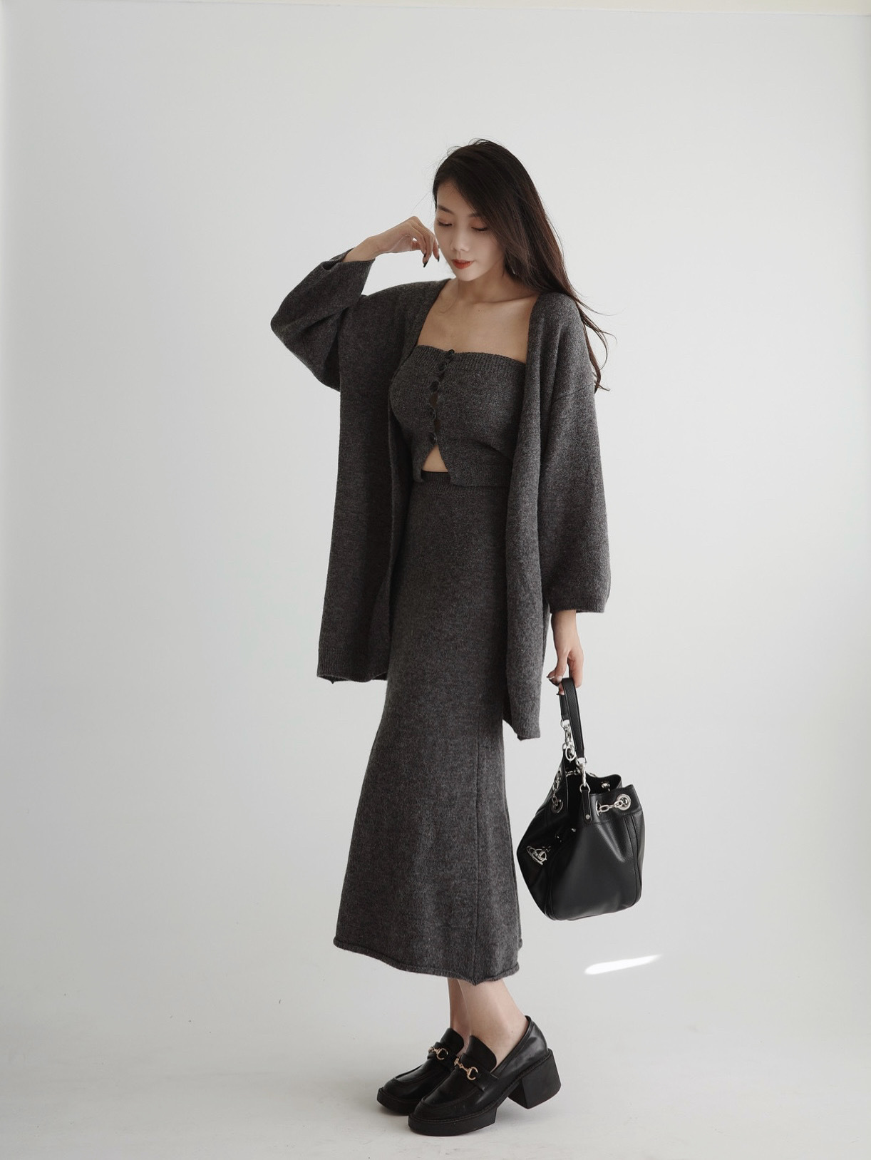 溫柔簡約針織三件套組