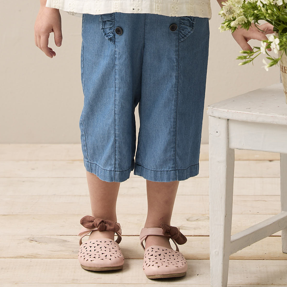 PIPPY舒適天絲八分牛仔長褲 藍