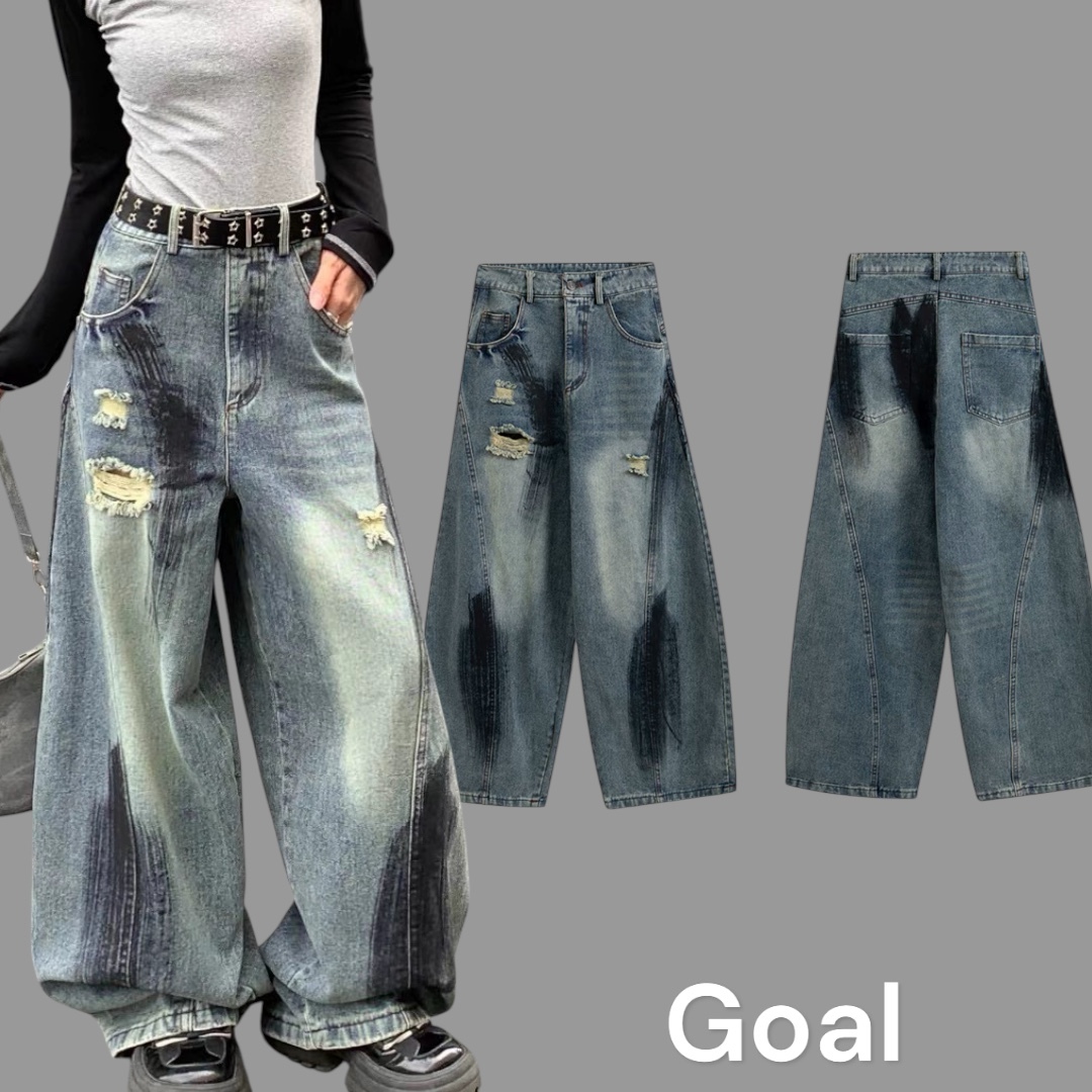 (GOAL) 美式刷色落地彎刀褲 93132 ERHU