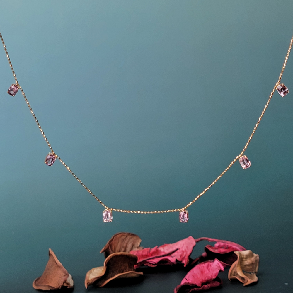 【me.luxe】K18六立方紫尖晶石項鍊