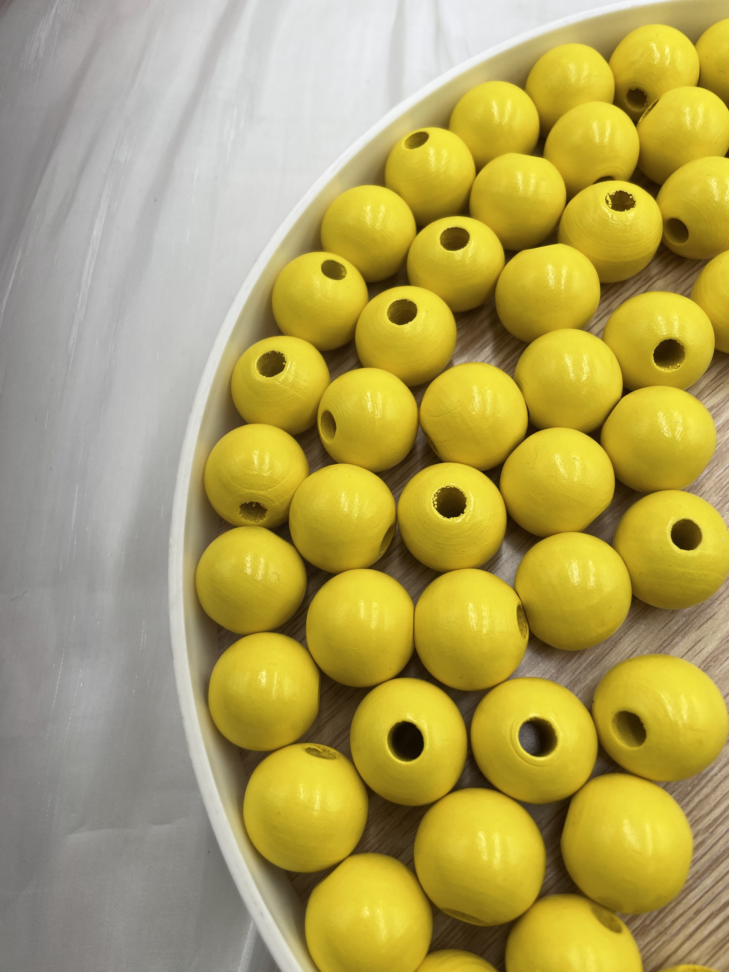 N特大-黃色木珠100顆20mm