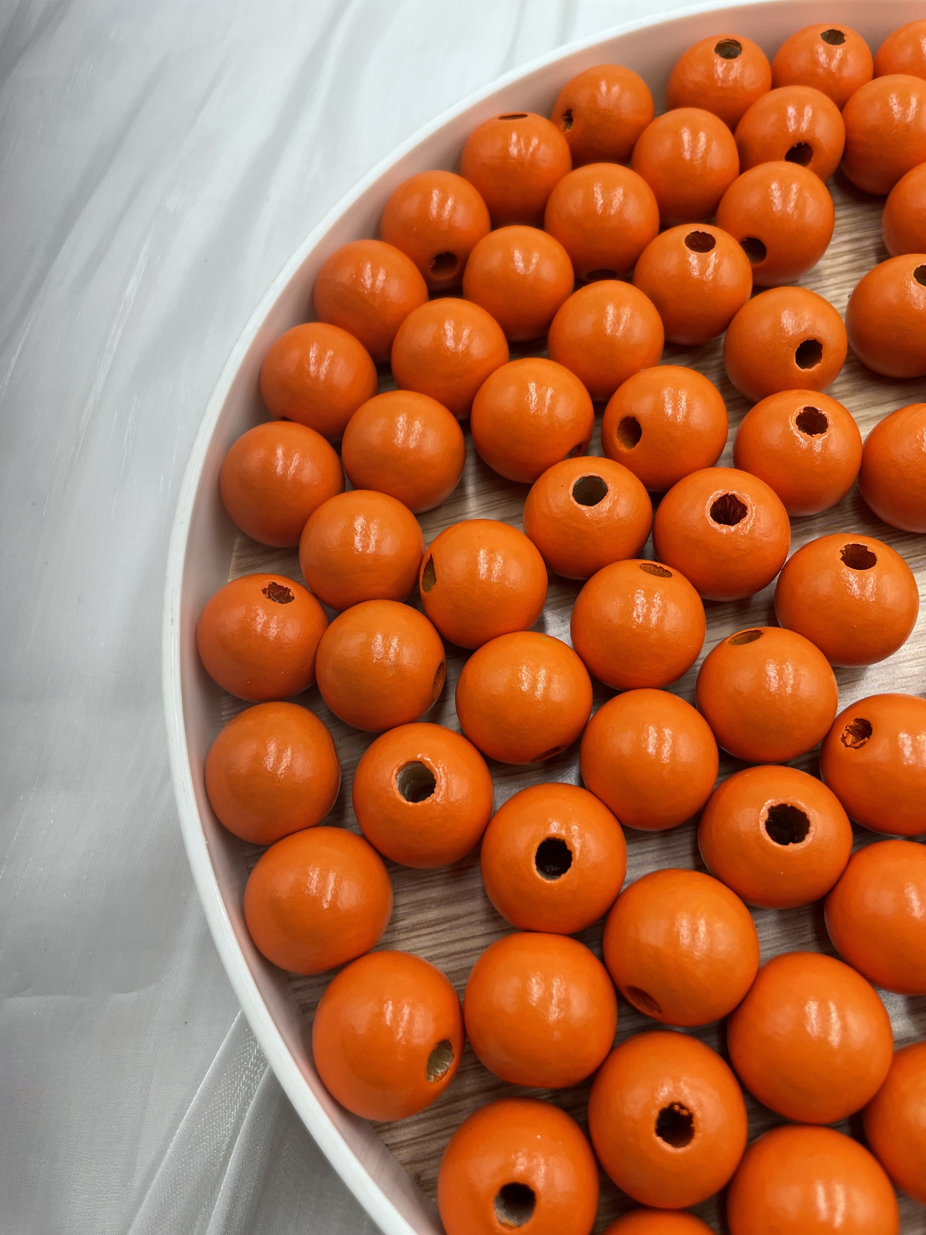 N特大-橘色木珠100顆20mm