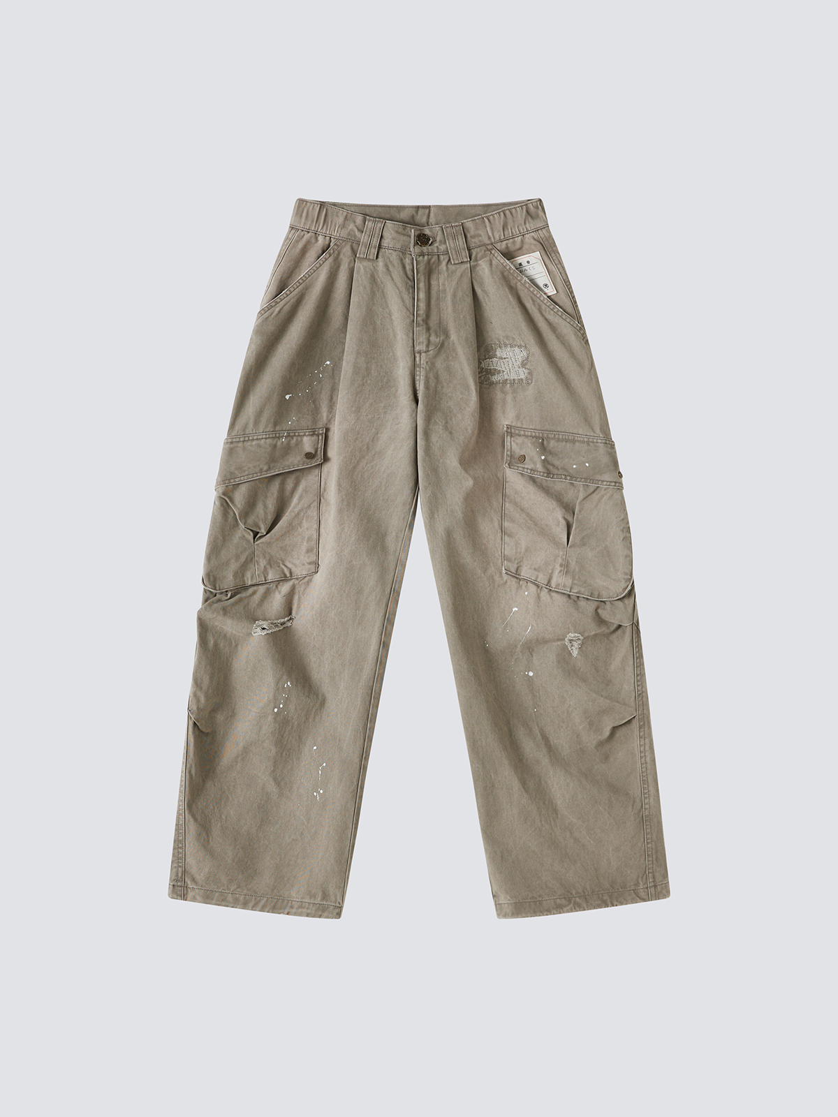 Fumble 洗水碧紋布斜袋闊褲